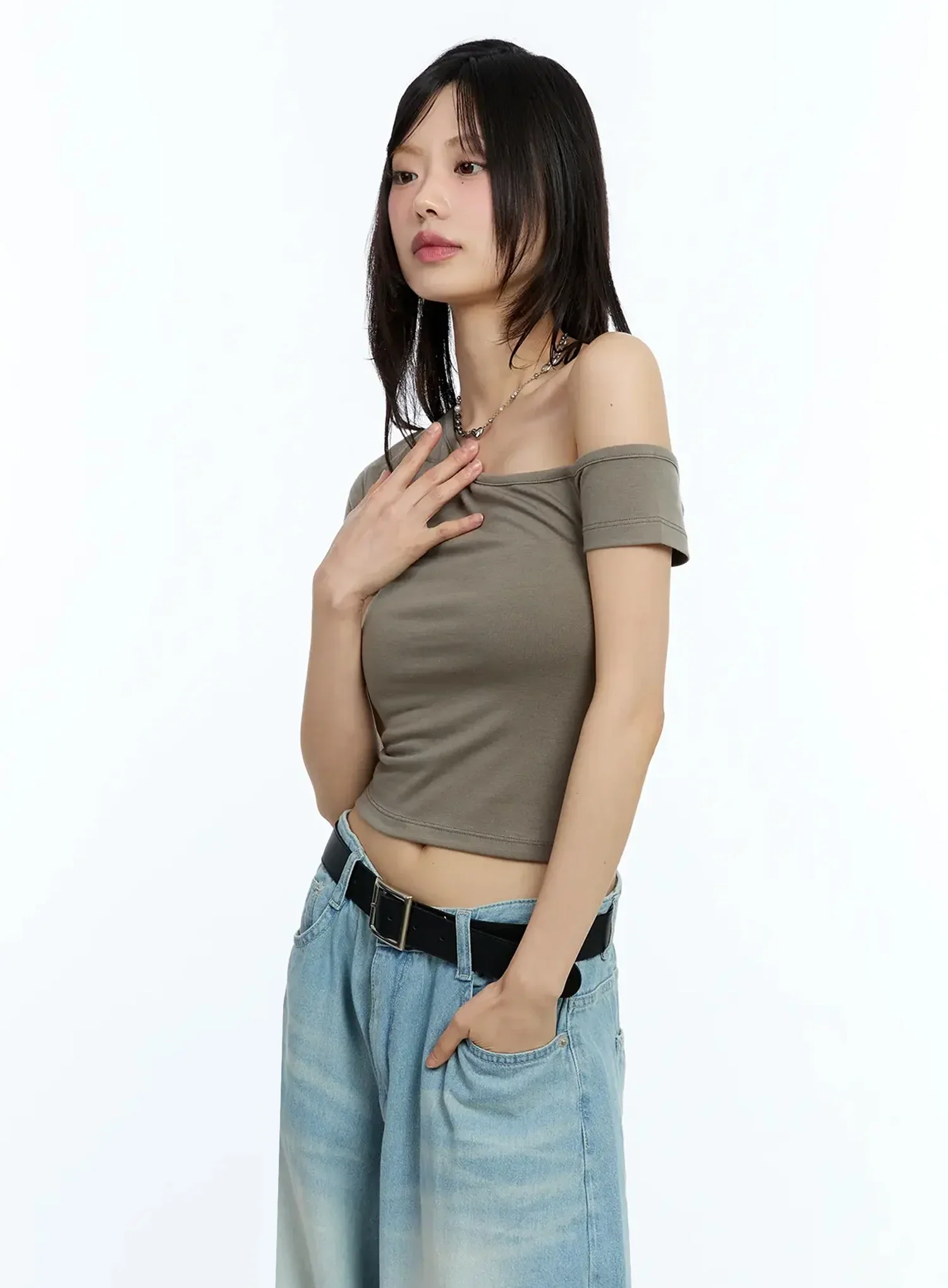 One-Shoulder Crop Top IU524 - Image 9