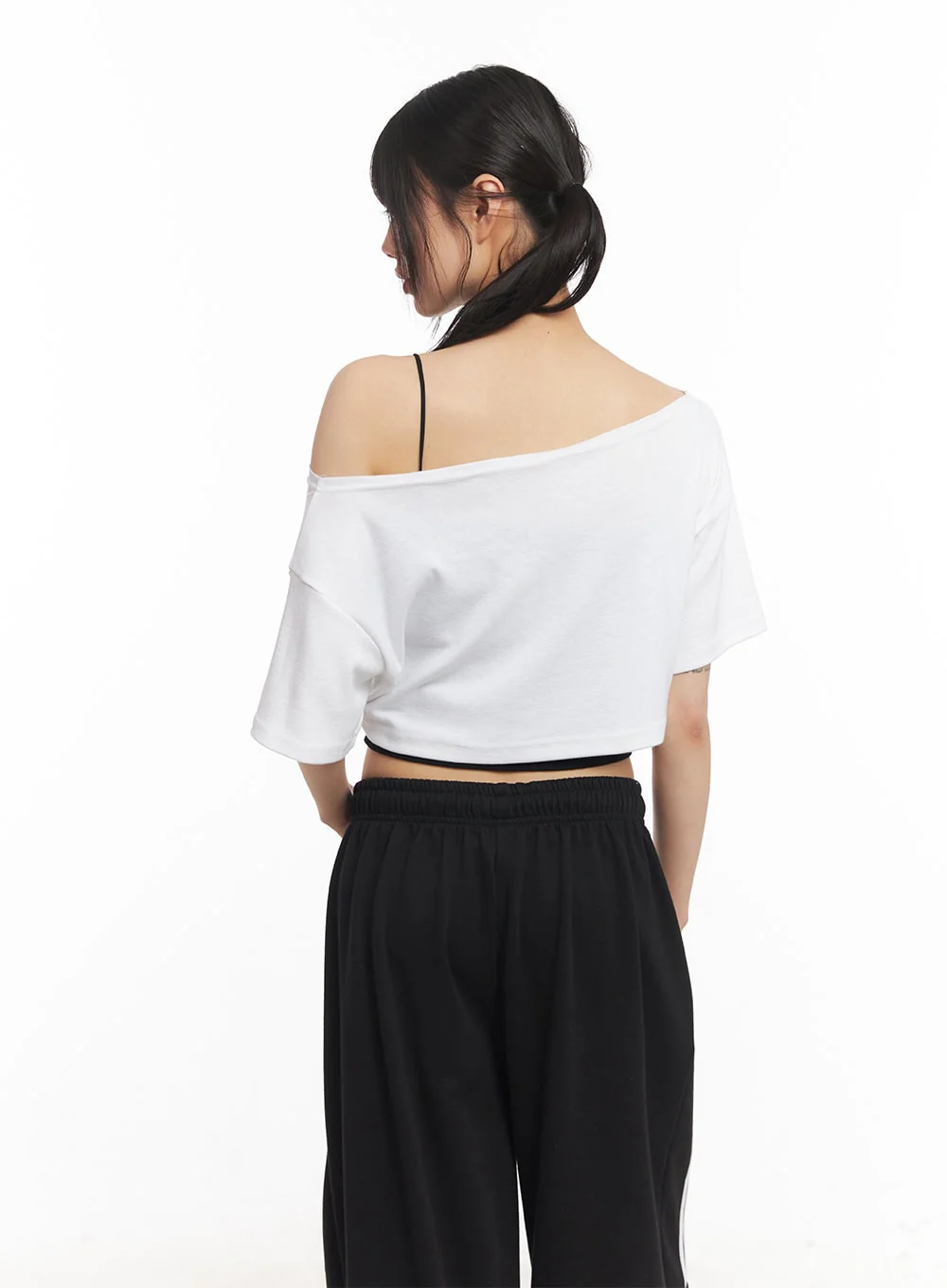 One-Shoulder Leopard Graphic Crop Top CA523 - Image 4