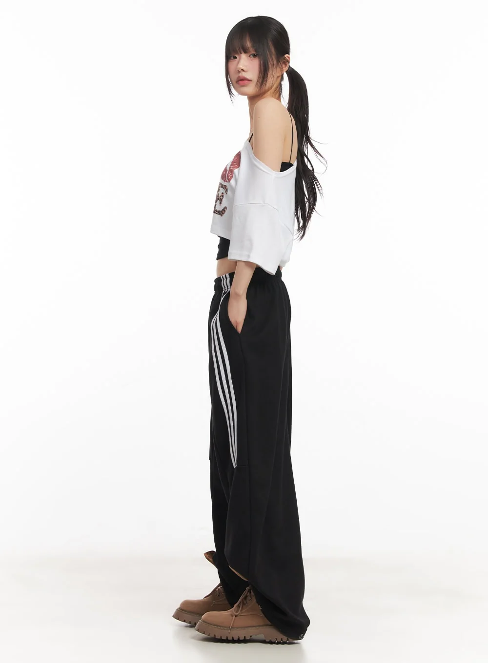 One-Shoulder Leopard Graphic Crop Top CA523 - Image 6
