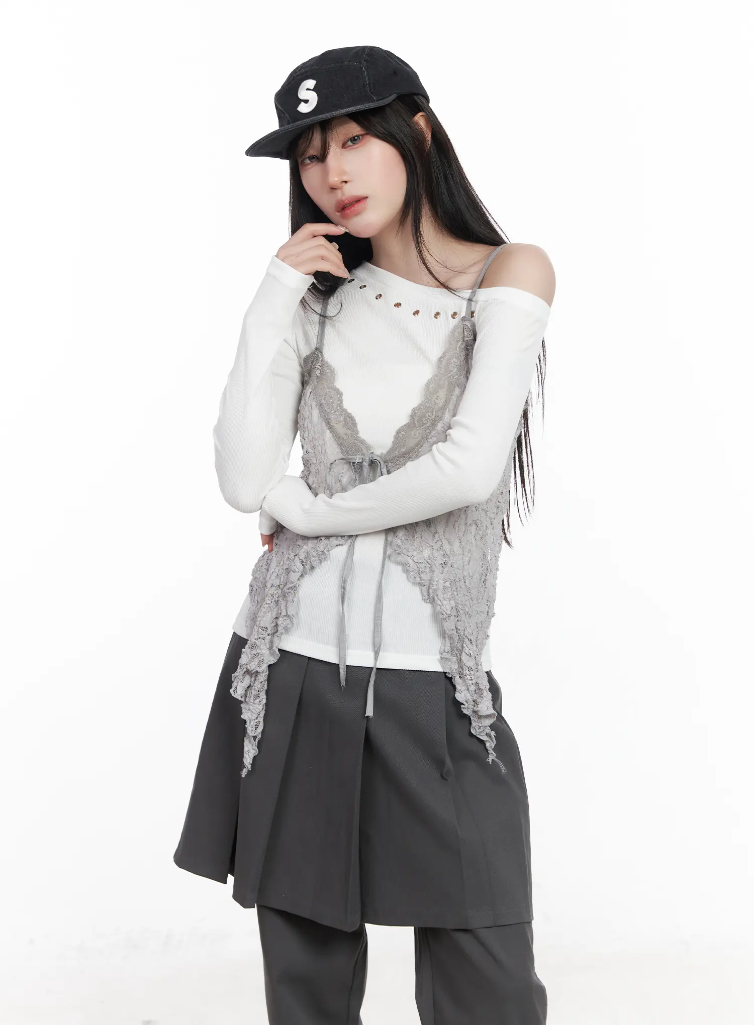 One-Shoulder Long Sleeve Top CF523 - Image 8