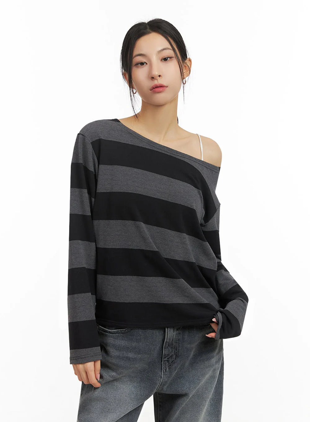 One-Shoulder Striped Top ID431 - Image 12