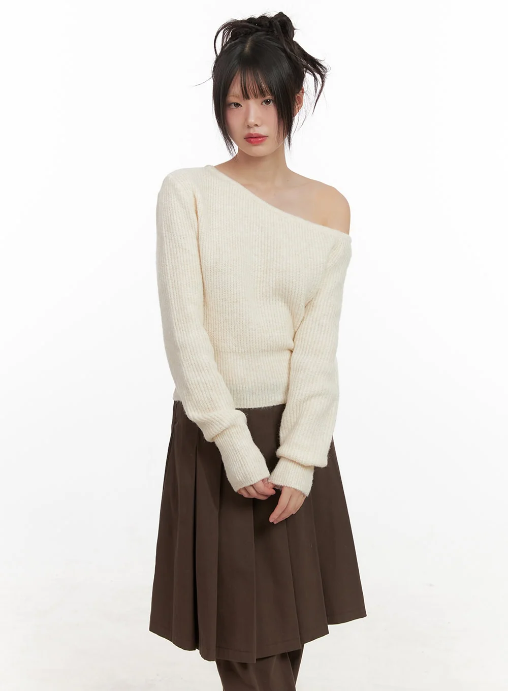One-Shoulder Wool Blend Sweater CJ506 - Image 7