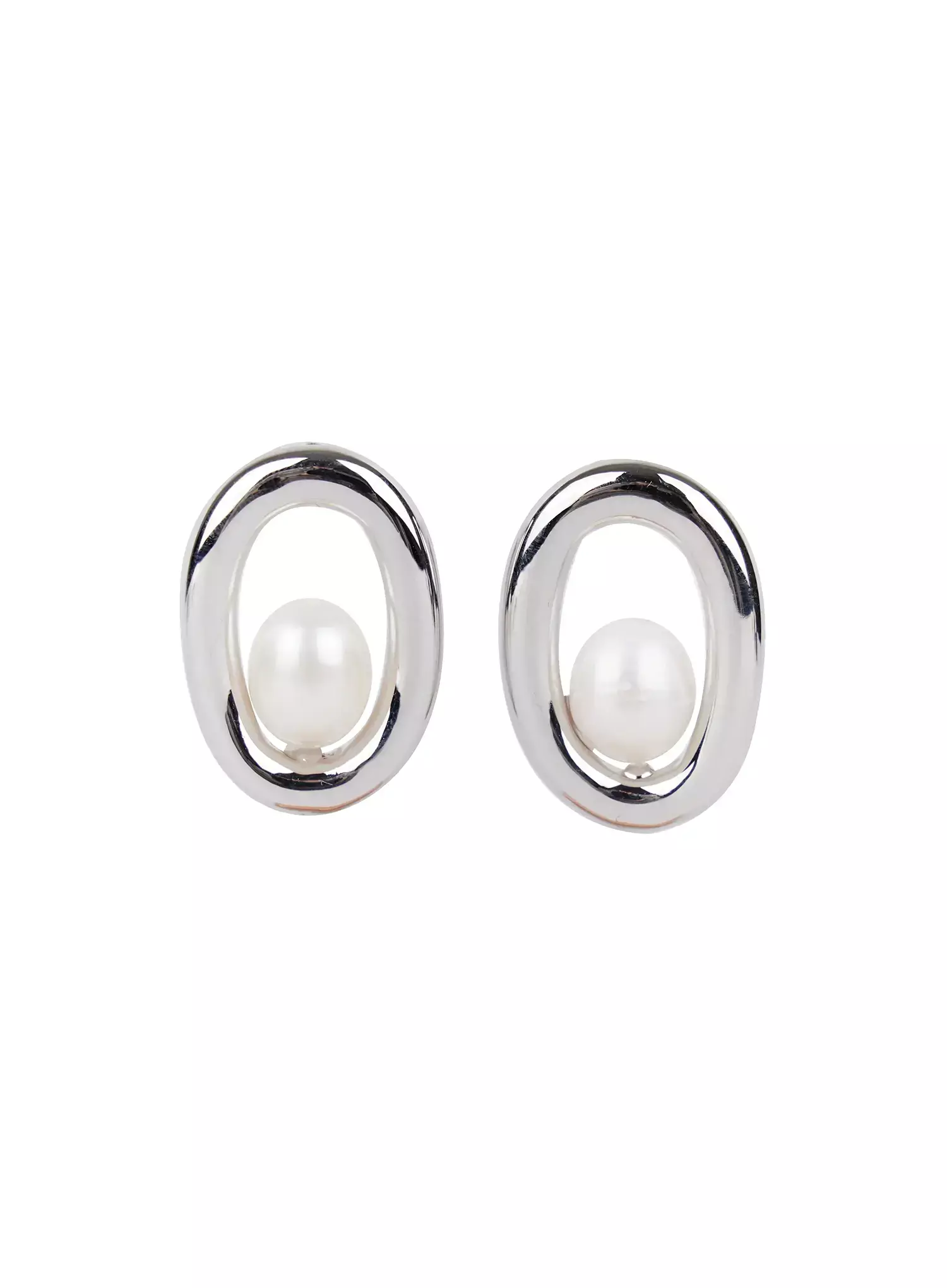 Oval Pearl Earrings IJ508 - Image 8