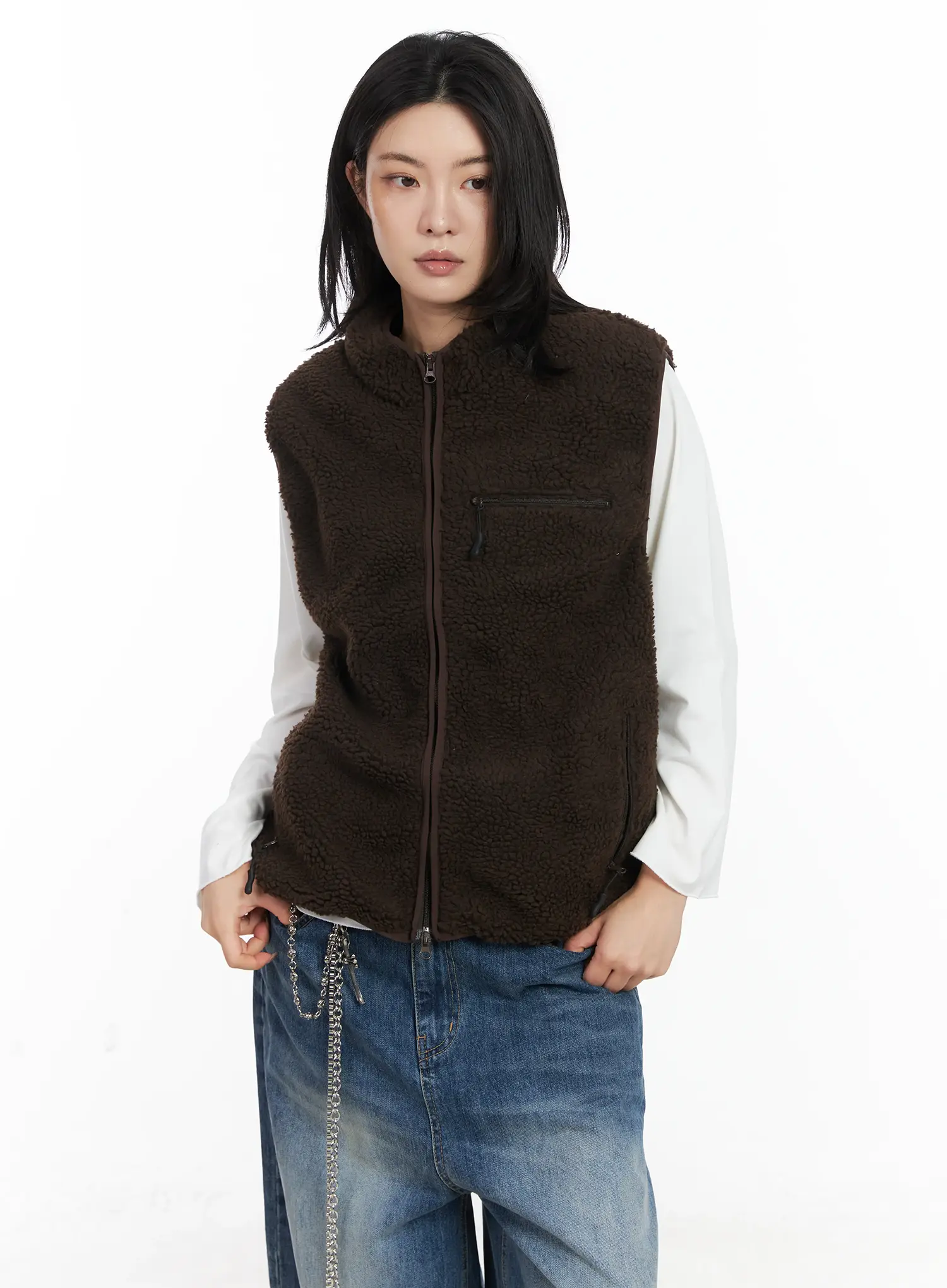 Oversize Shearling Vest CN528 - Image 9