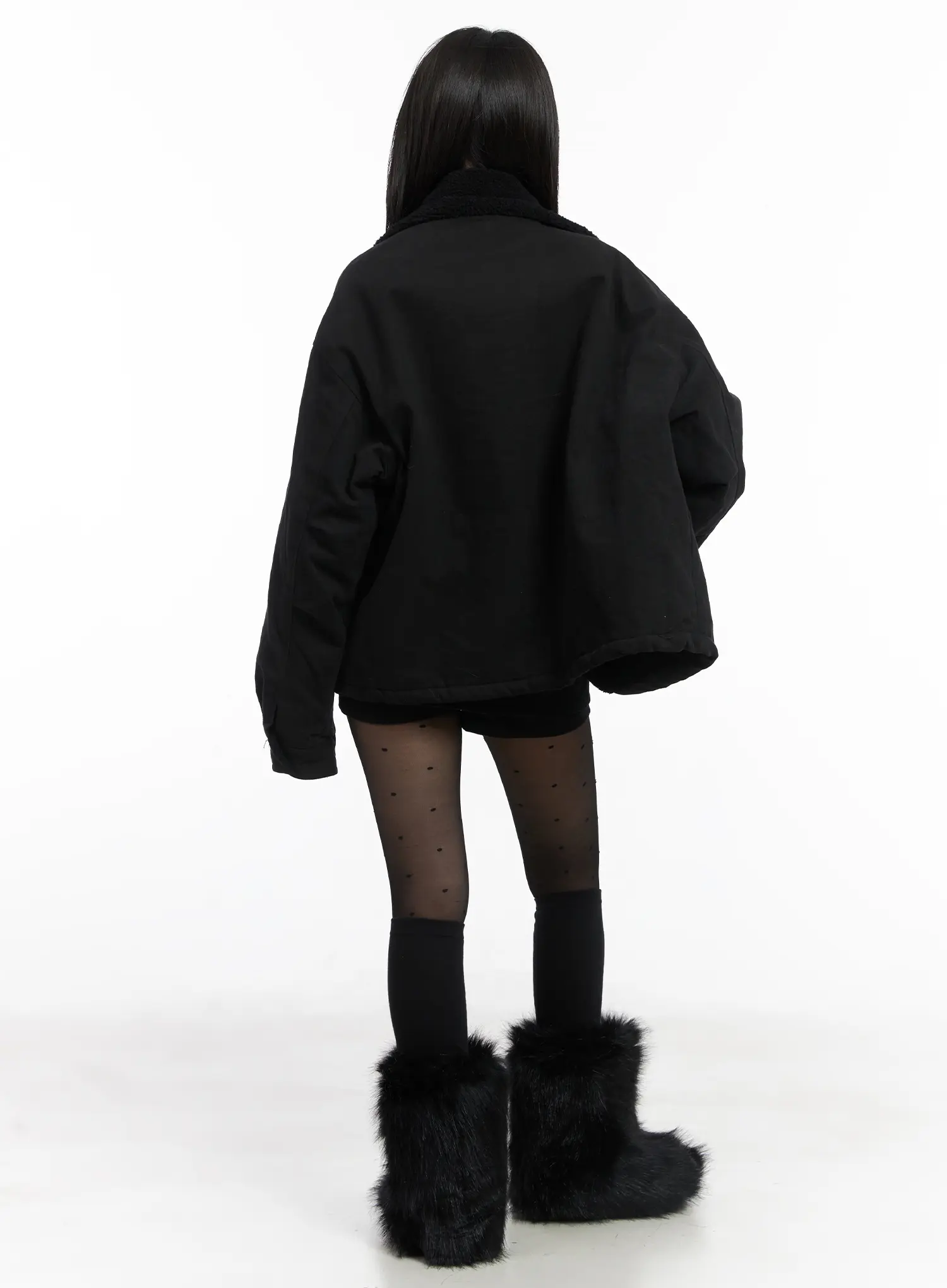 Oversized Button Fleece Jacket CD508 - Image 8