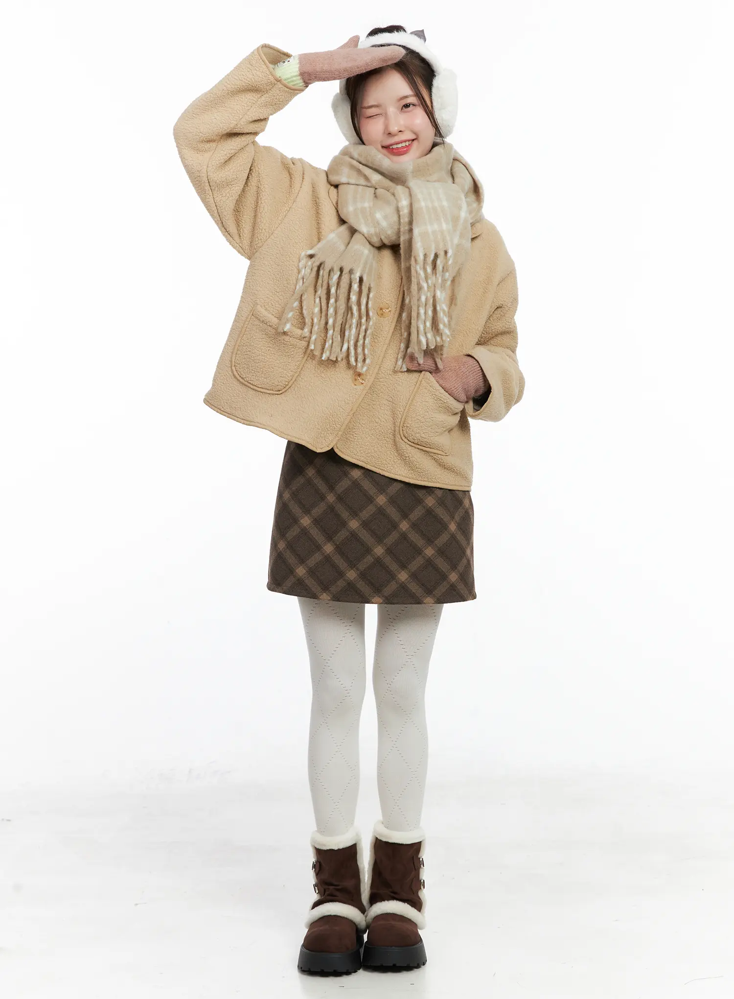 Oversized Button-Up Fleece Jacket CN518 - Image 10