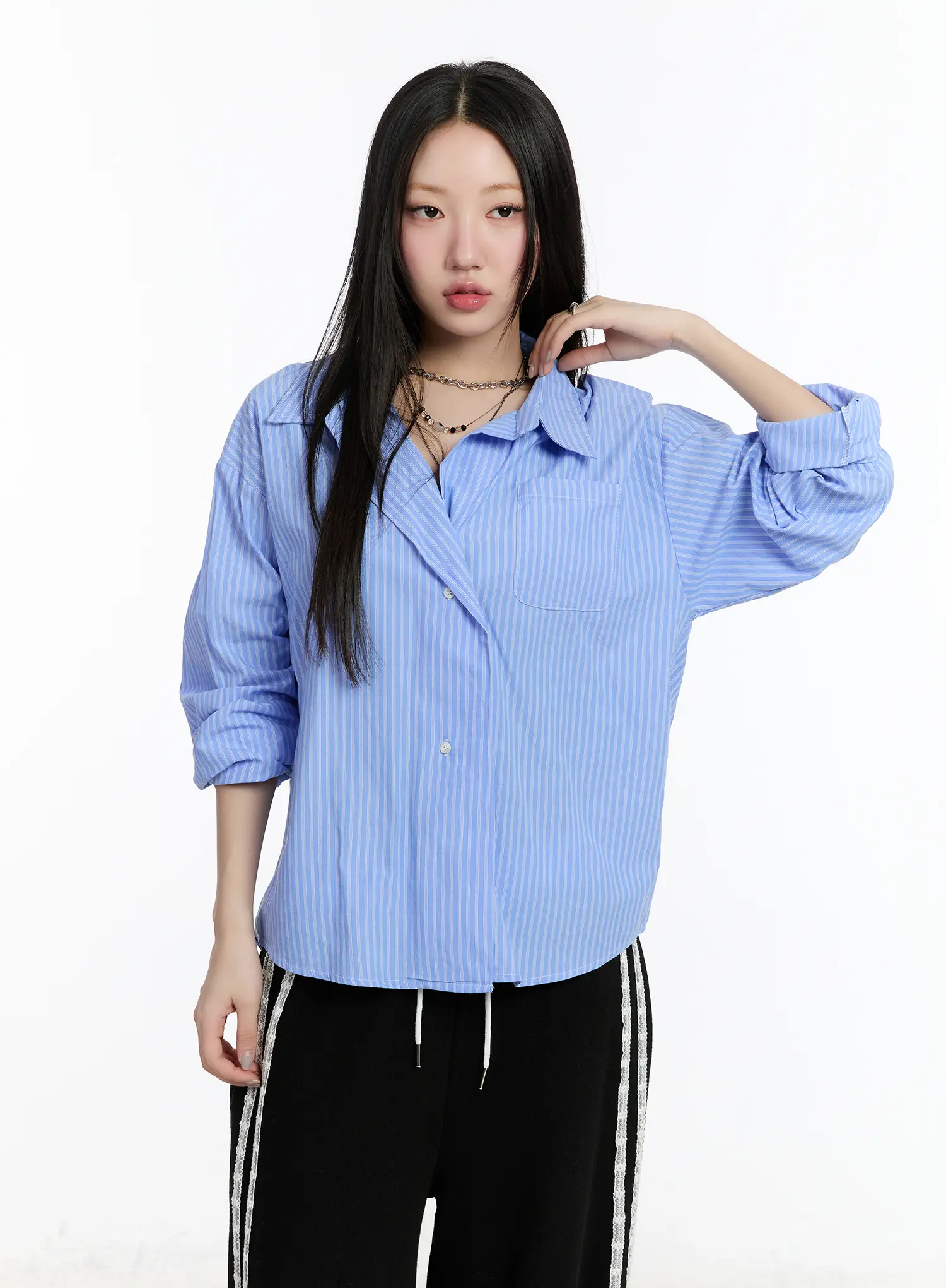 Oversized Button-Up Shirt CM511 - Image 2