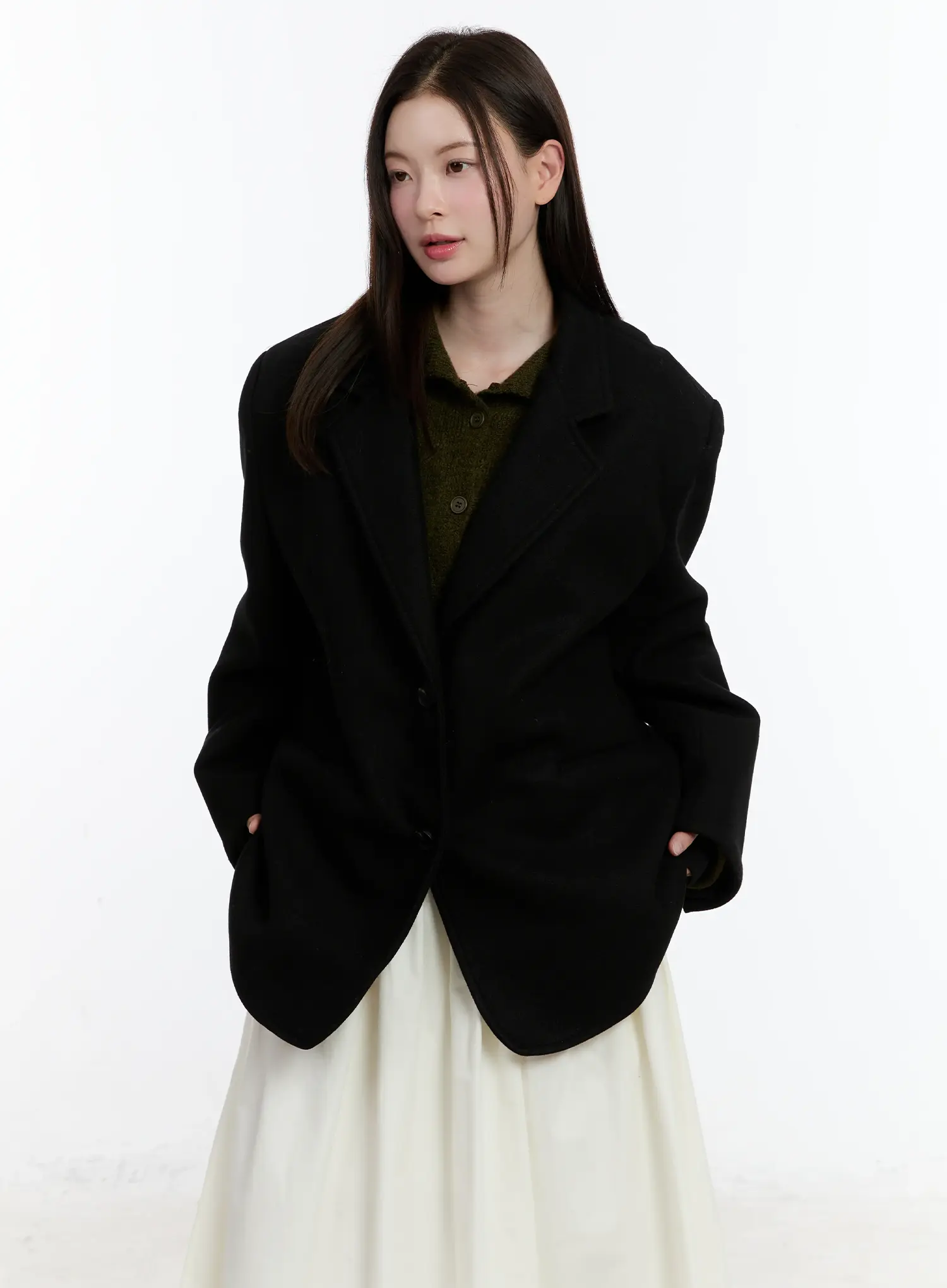 Oversized Buttoned Collar Jacket ID510 - Image 2