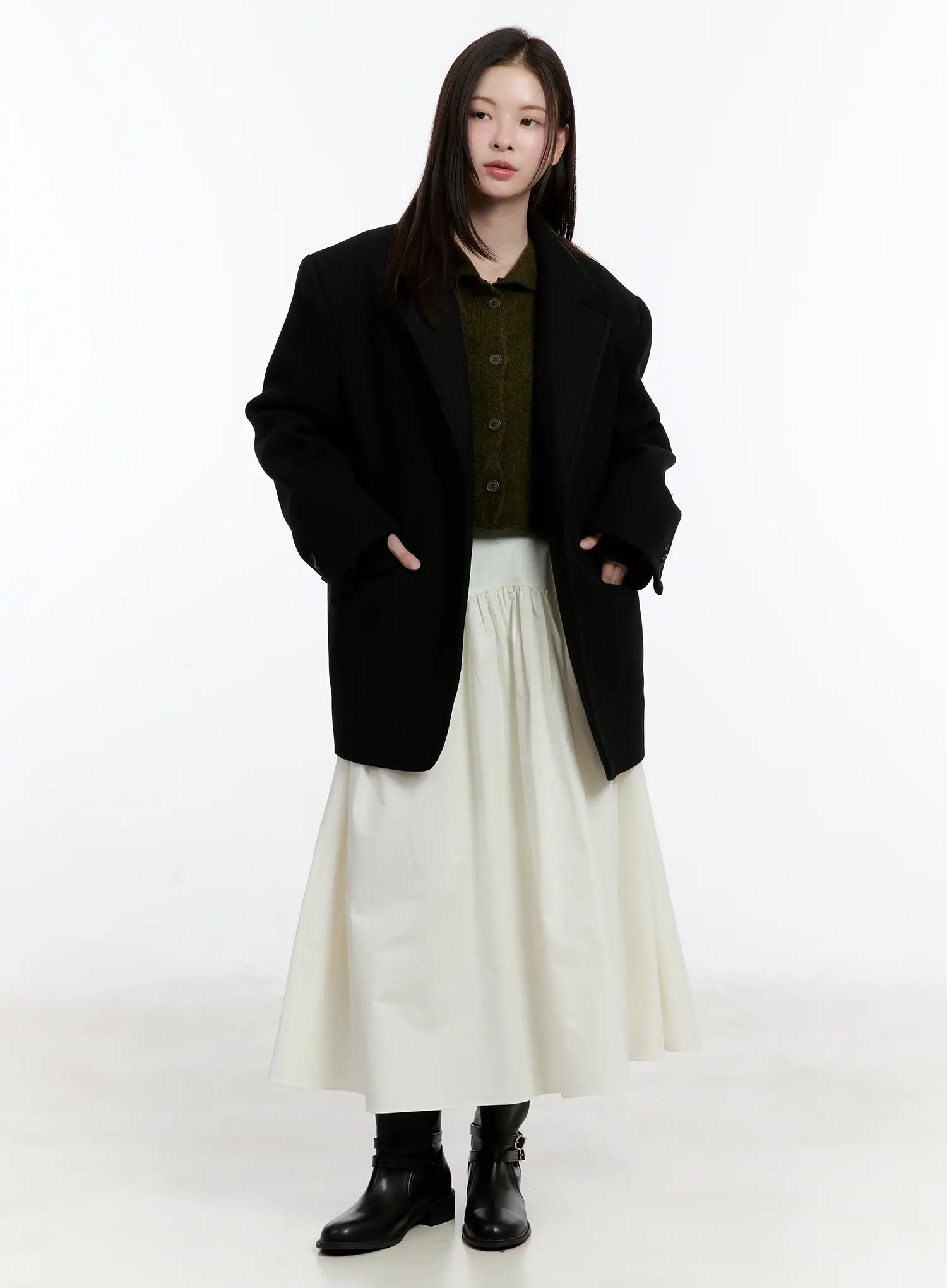 Oversized Buttoned Collar Jacket ID510 - Image 4