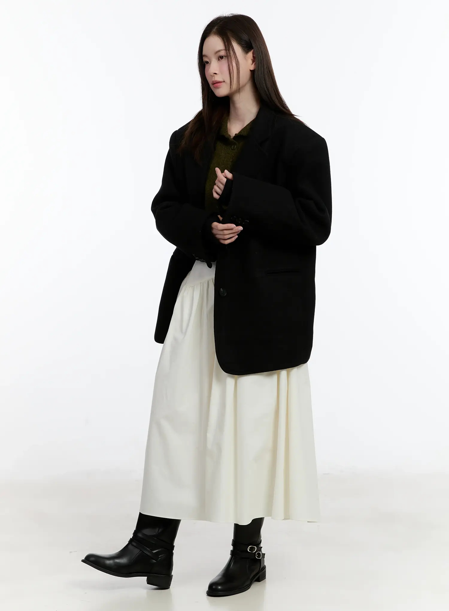 Oversized Buttoned Collar Jacket ID510 - Image 5