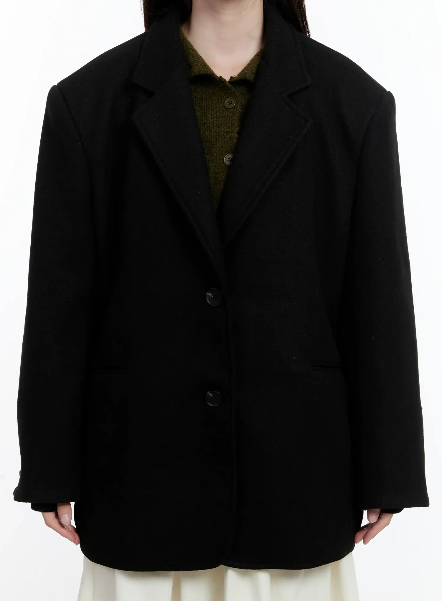 Oversized Buttoned Collar Jacket ID510 - Image 9
