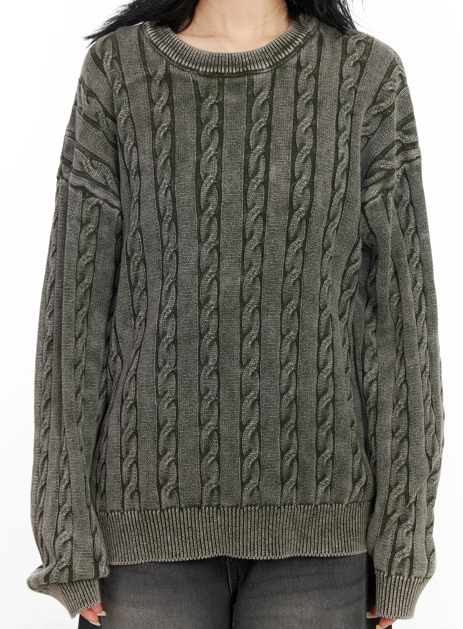 Oversized Cable Knit Sweater CJ522 - Image 4