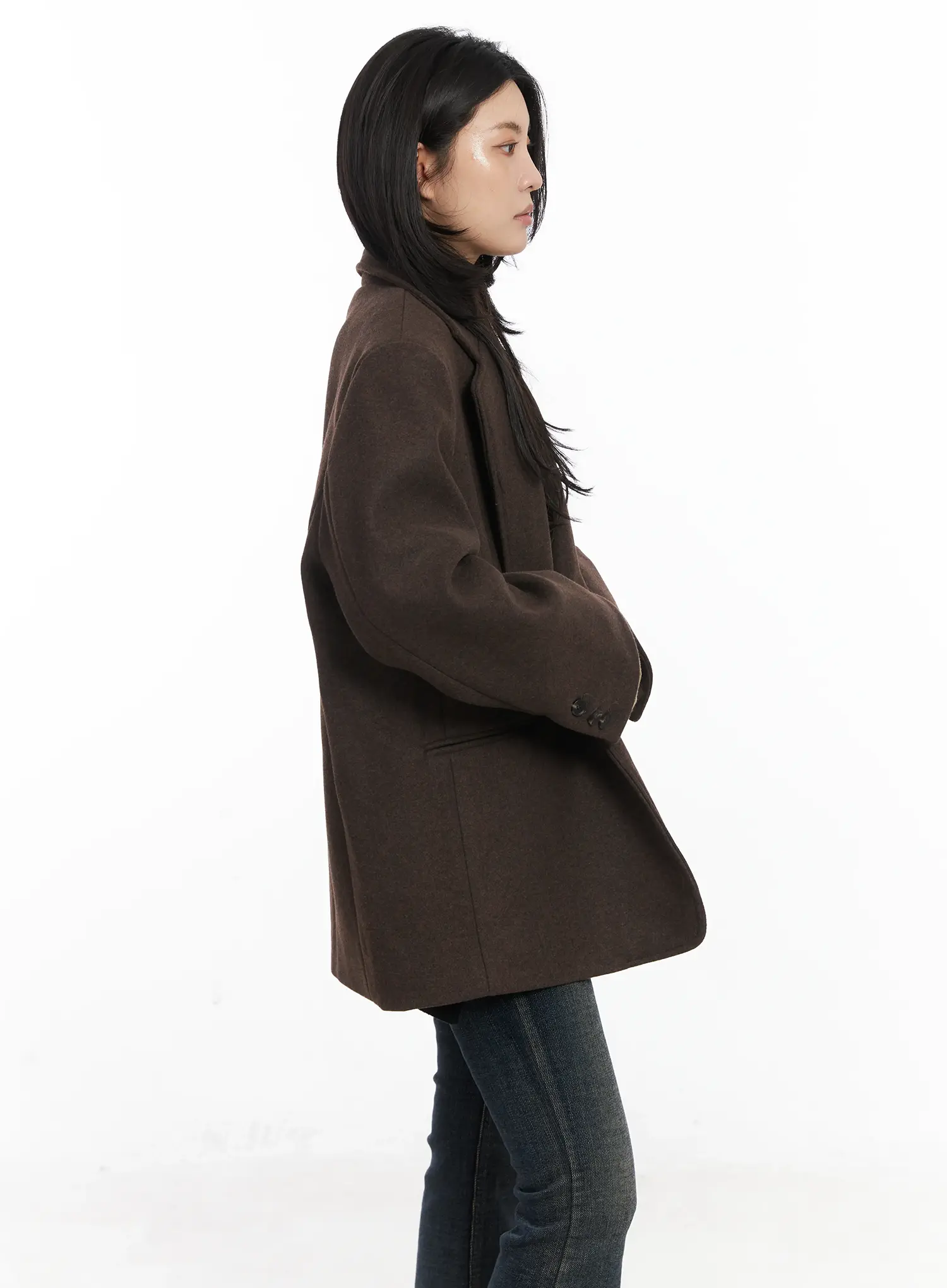 Oversized Classic Wool Blazer Jacket CD502 - Image 6