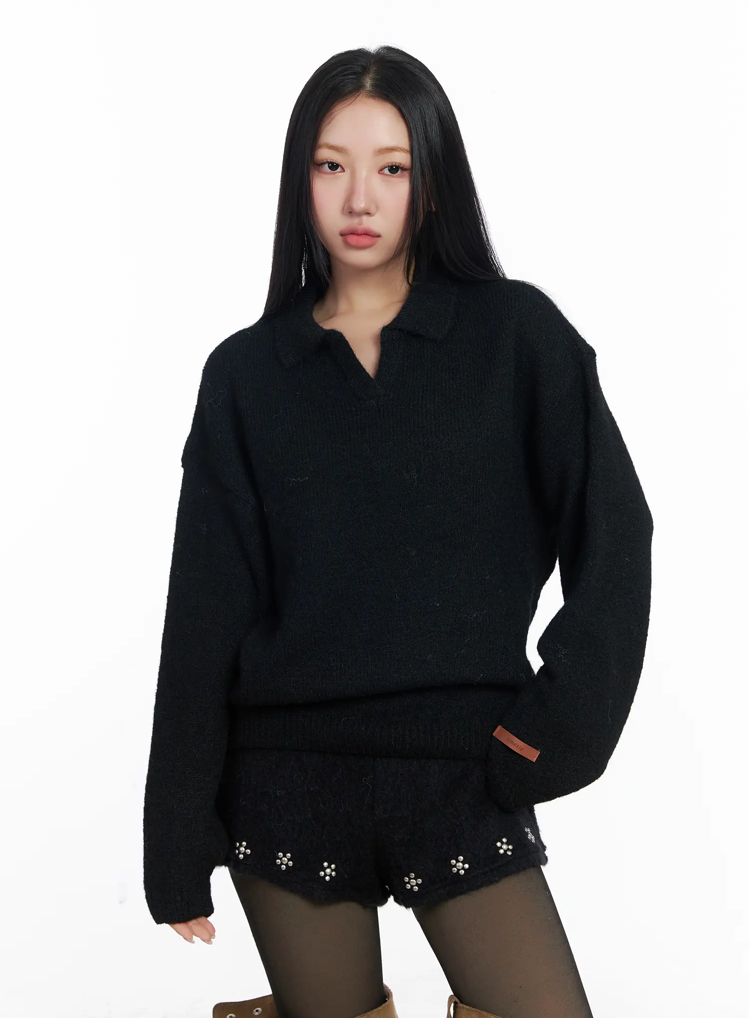 Oversized Collar Knit Sweater CJ514 - Image 12