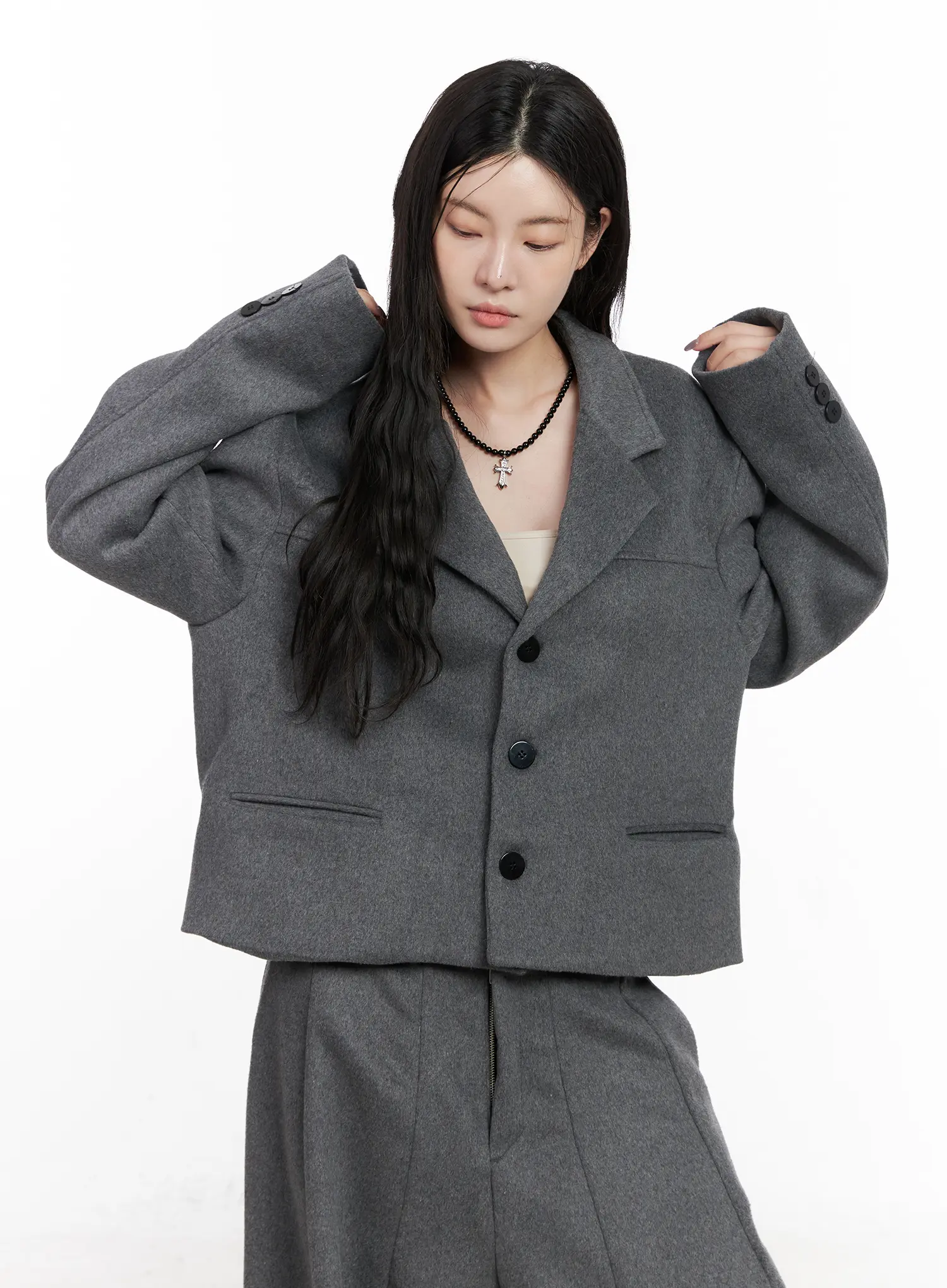 Oversized Crop Blazer CN513 - Image 10
