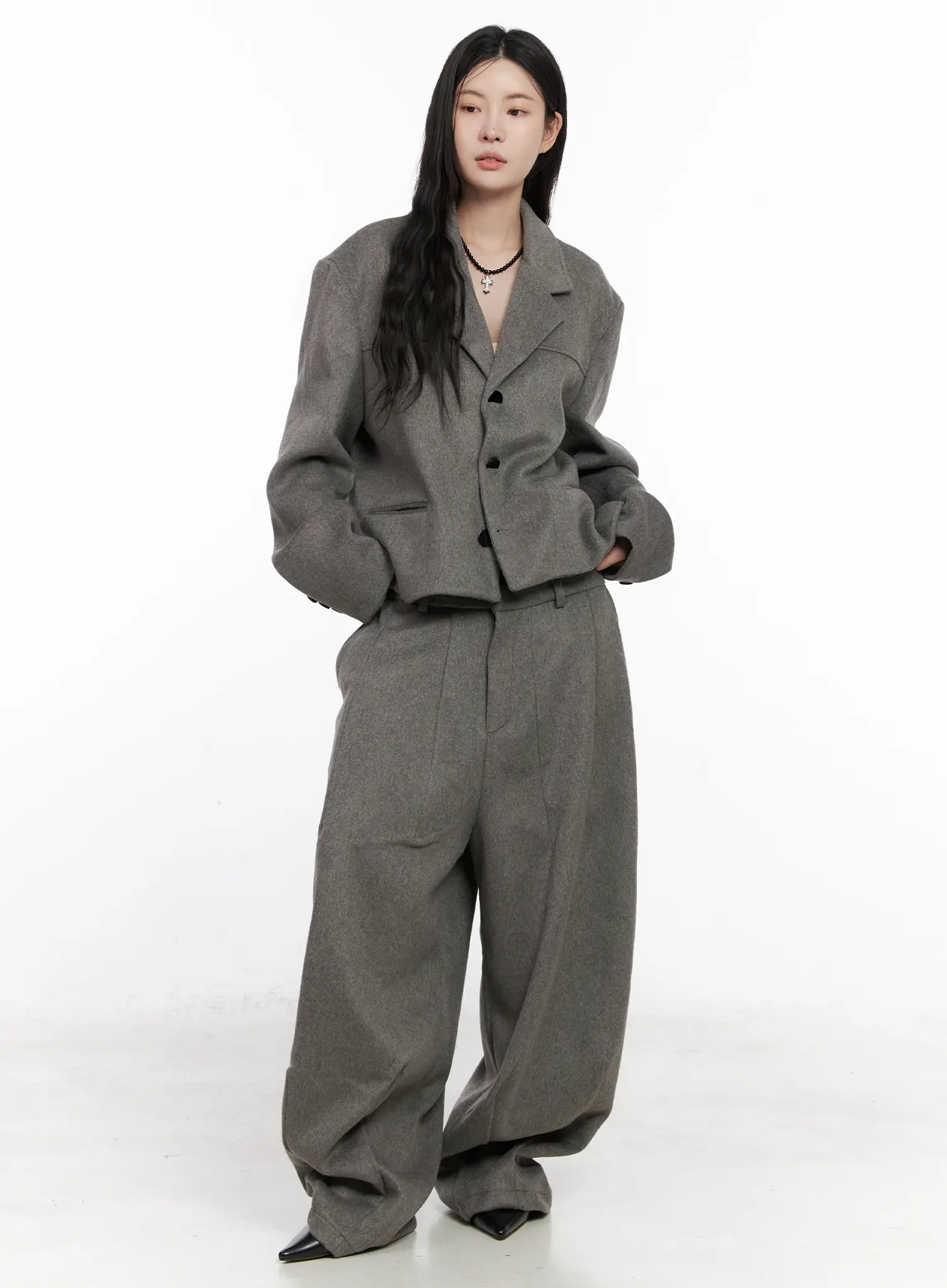Oversized Crop Blazer CN513 - Image 11