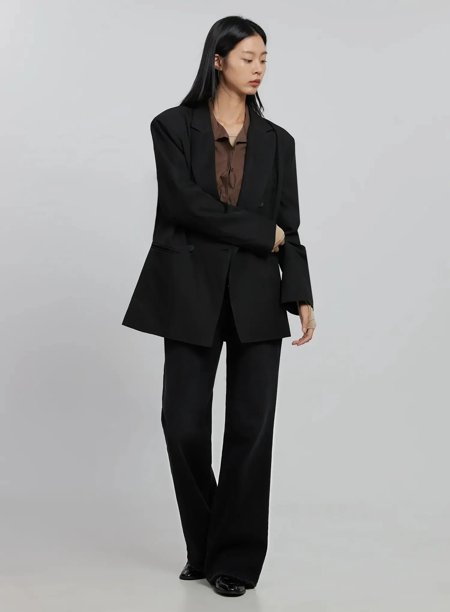 Oversized Double-Breasted Blazer ID516 - Image 12