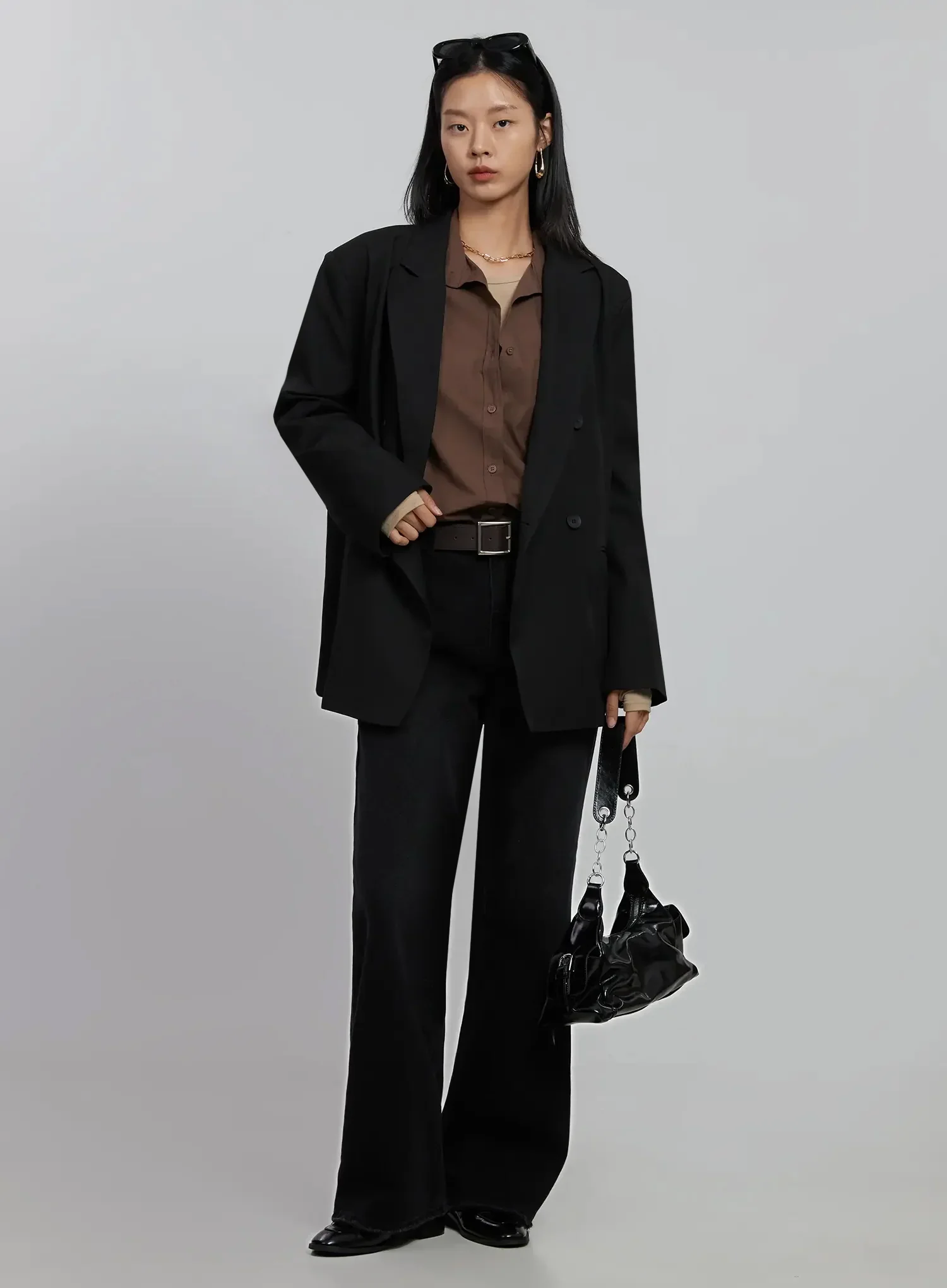 Oversized Double-Breasted Blazer ID516 - Image 2