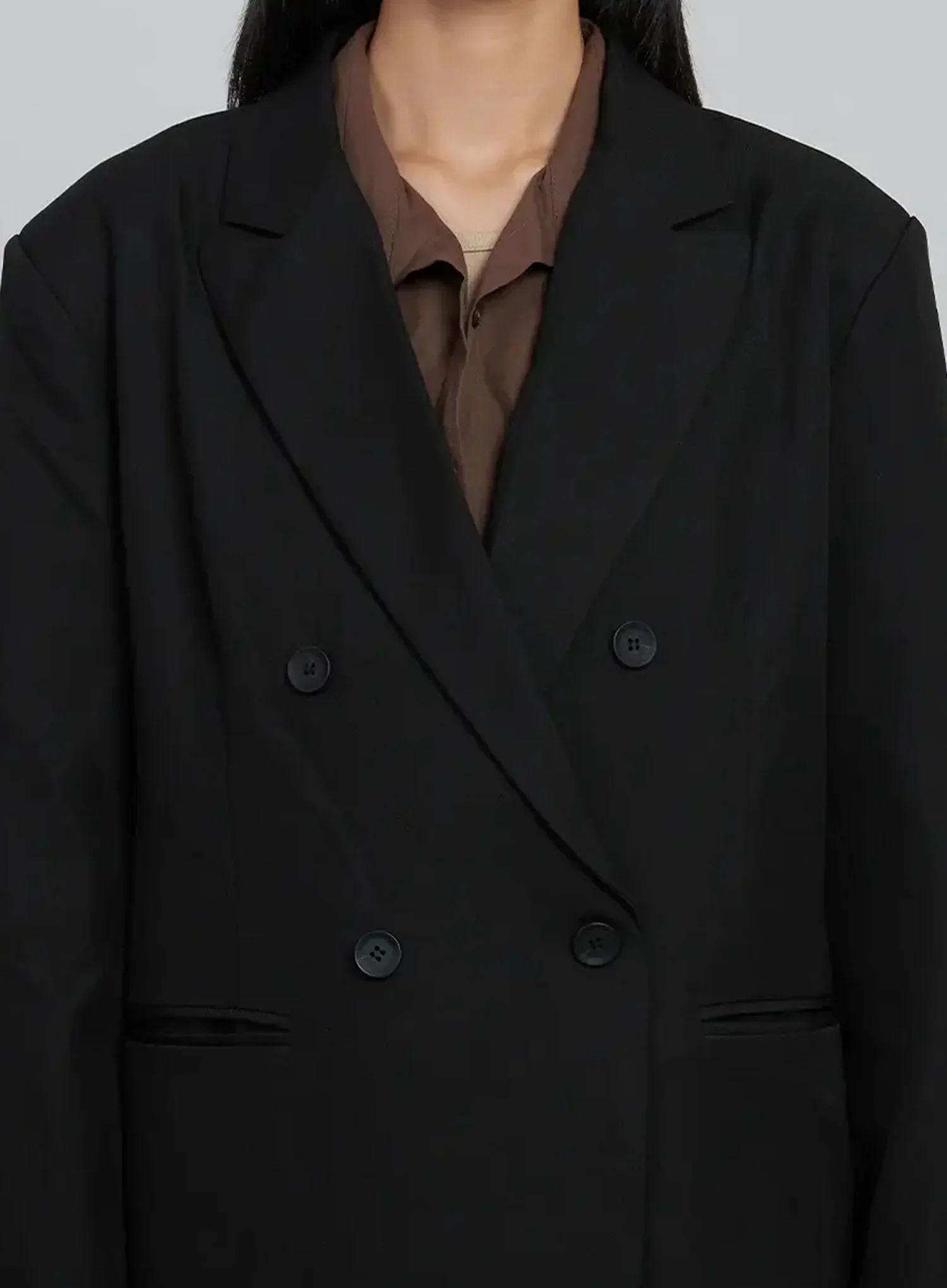 Oversized Double-Breasted Blazer ID516 - Image 4