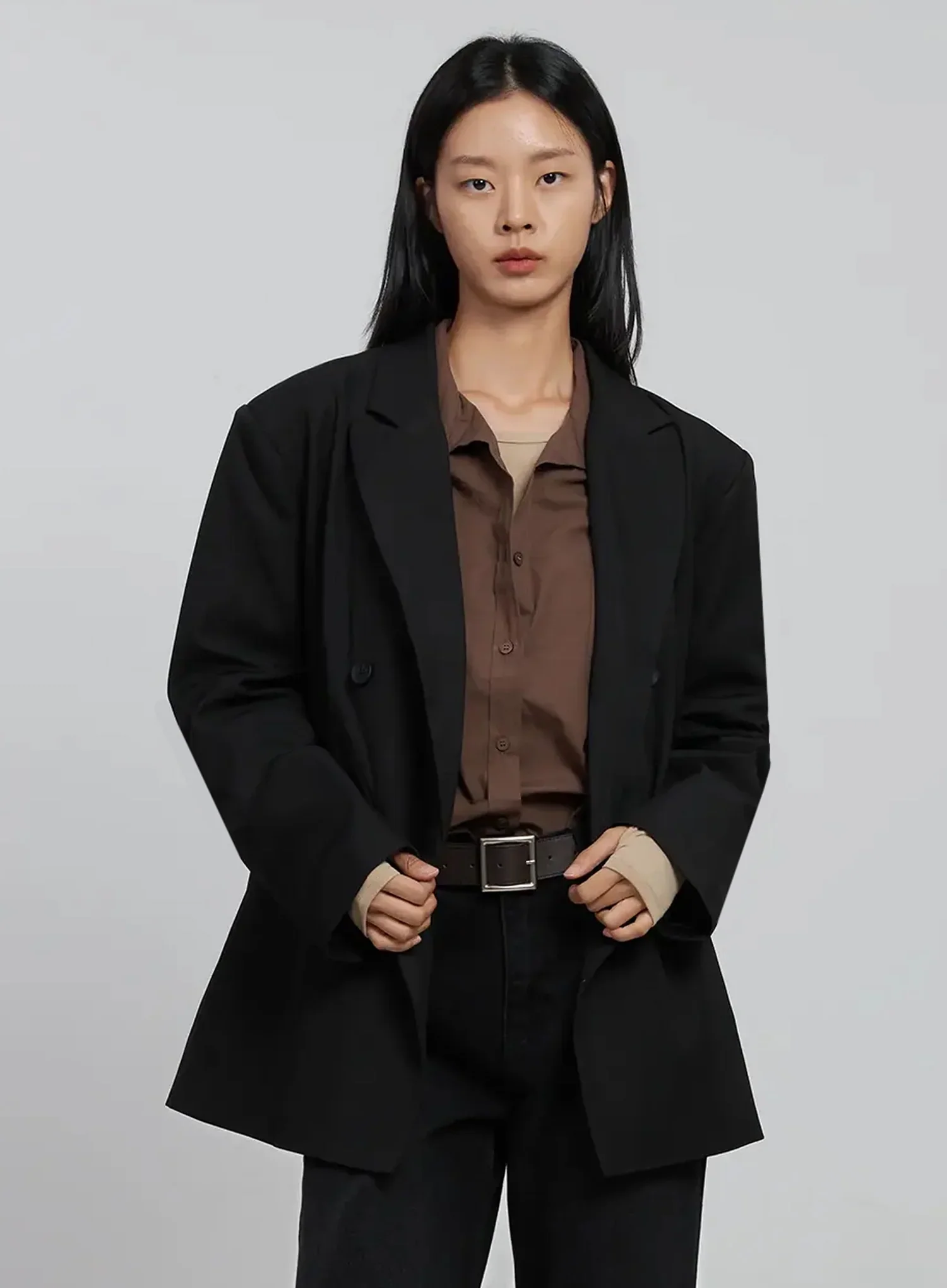 Oversized Double-Breasted Blazer ID516 - Image 5