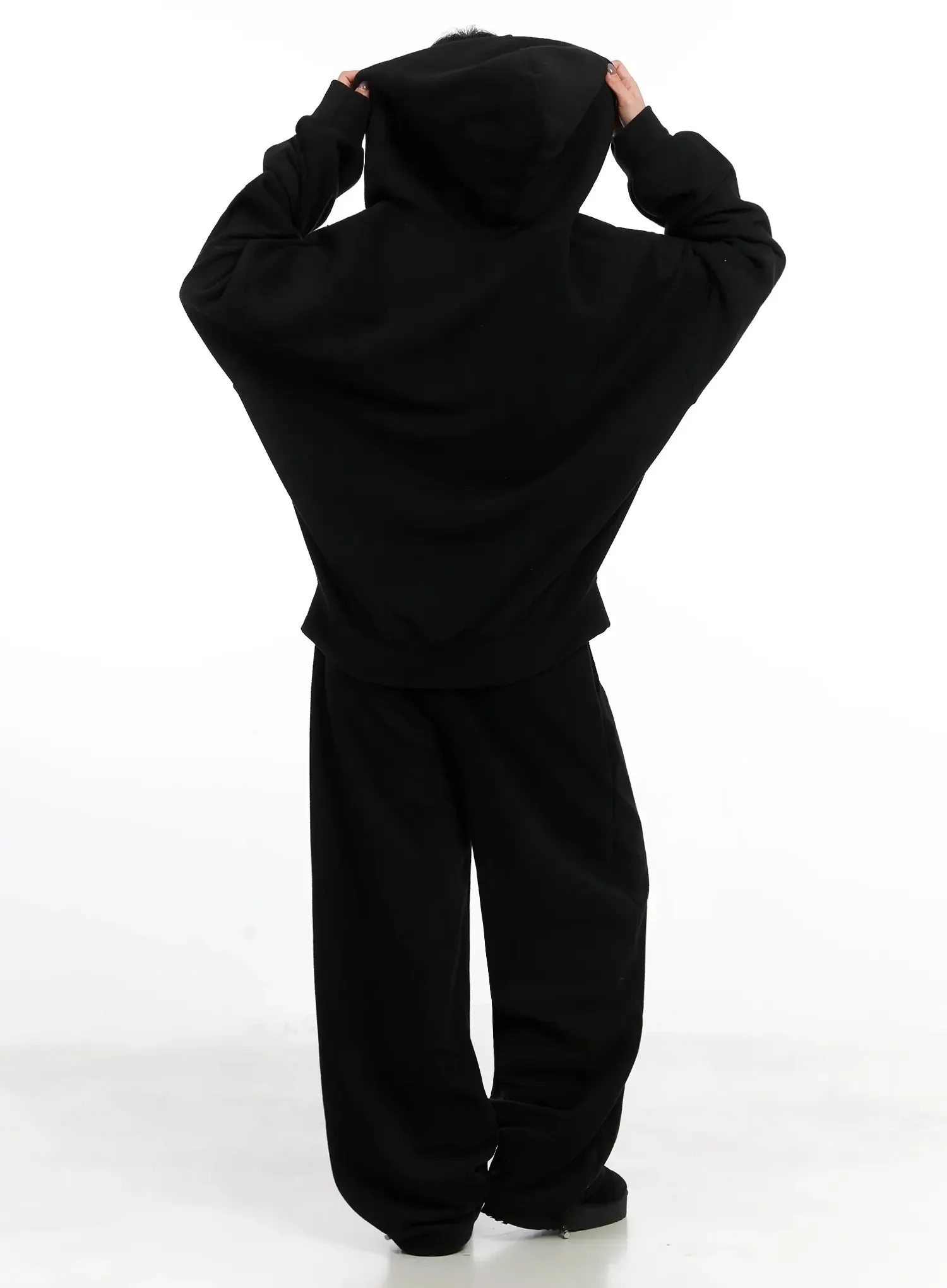 Oversized Fleece Zip-Up Hoodie IN528 - Image 9