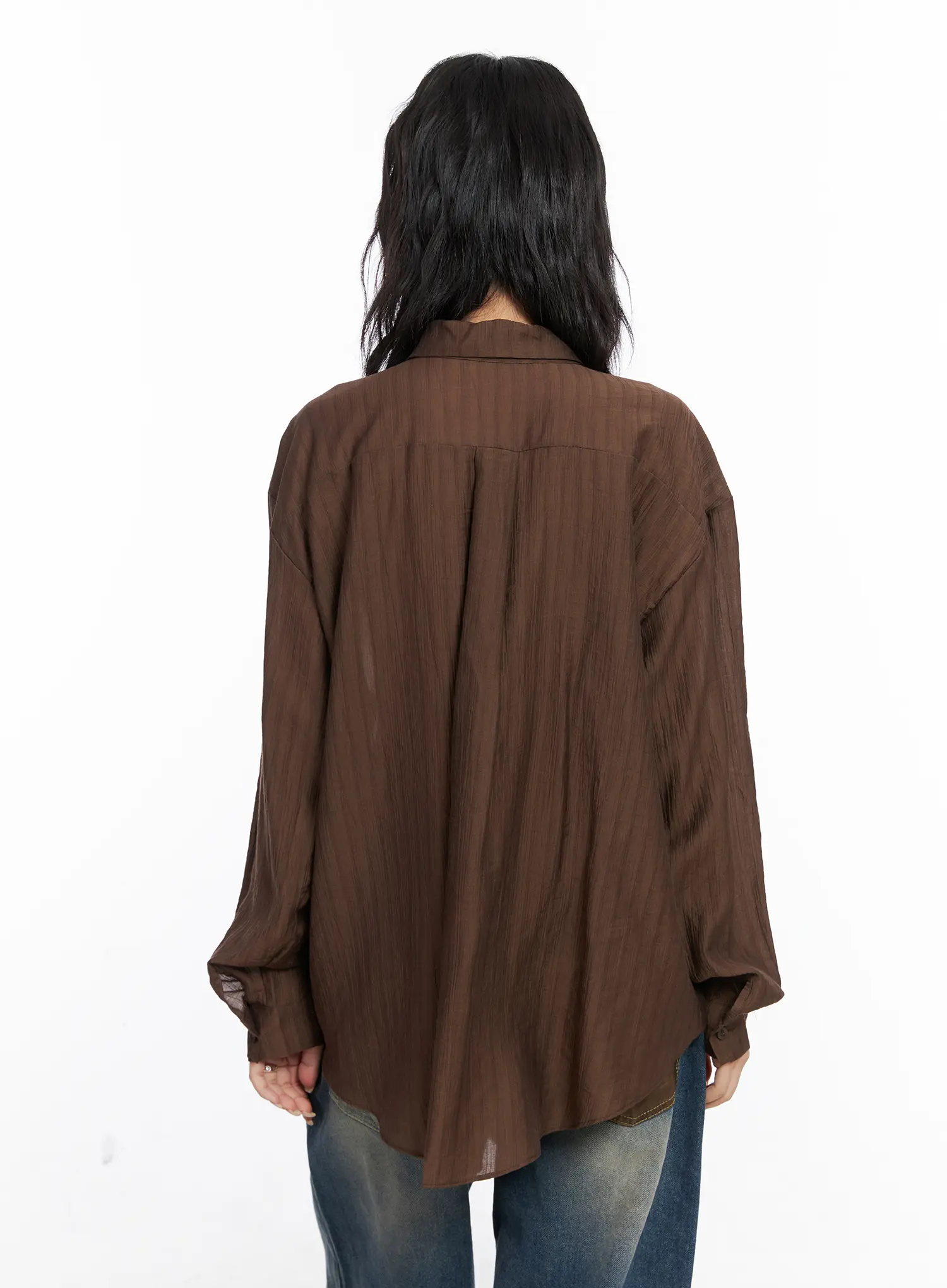 Oversized Floral Frill Chiffon Blouse CO507 - Image 6