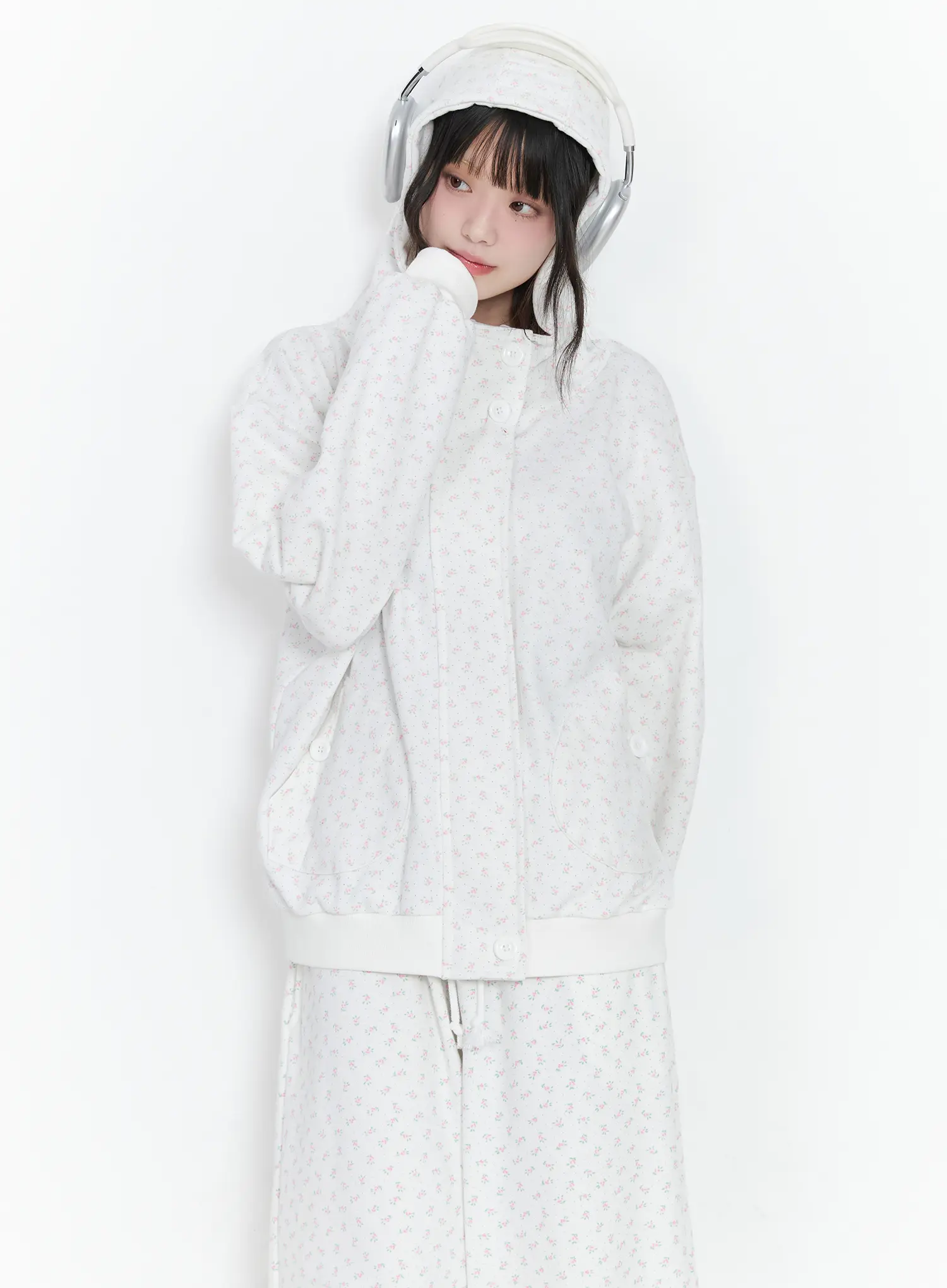 Oversized Floral Hooded Sweatshirt CM526