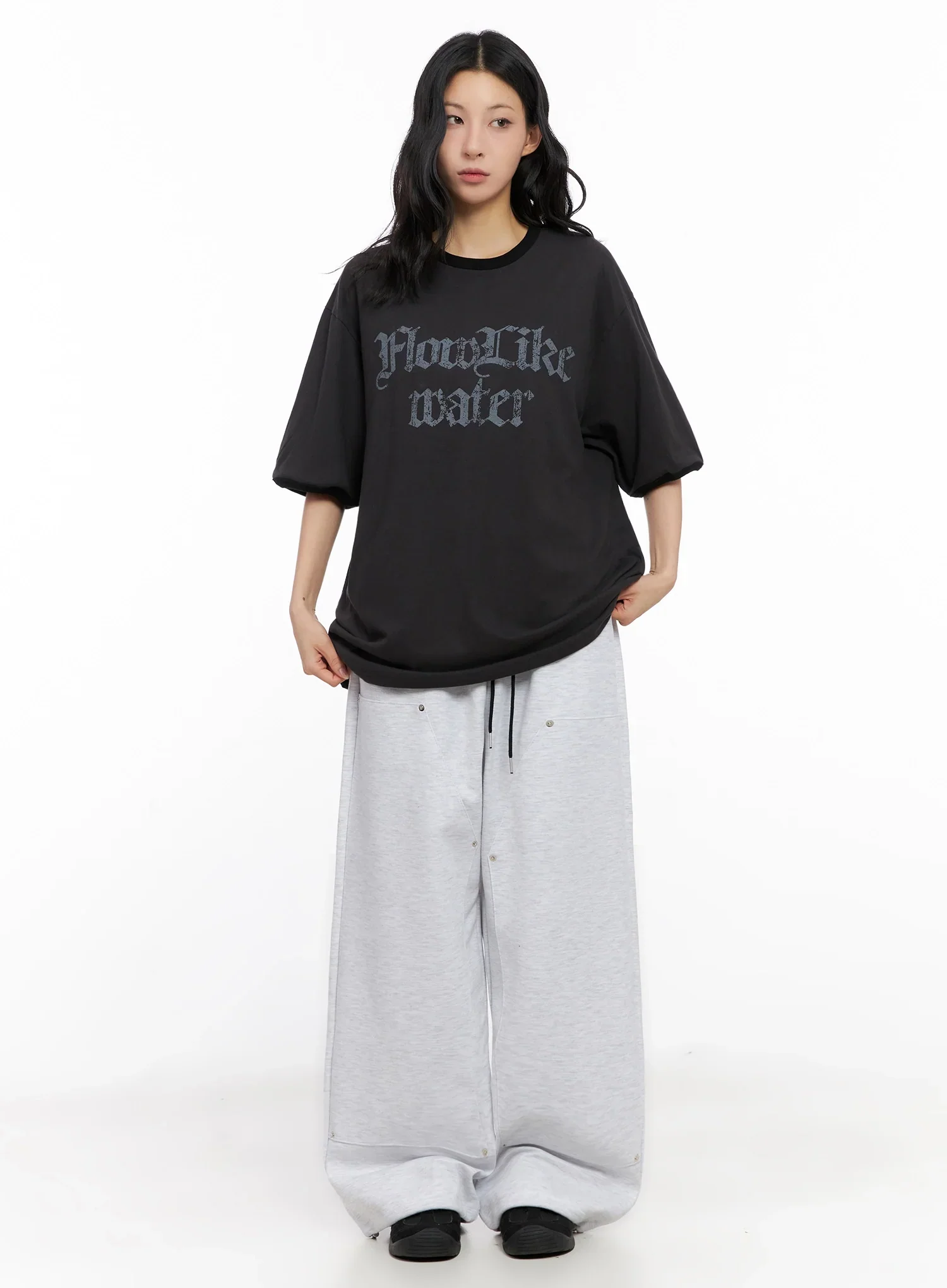 Oversized Gothic Graphic Print Tee IG508 - Image 12