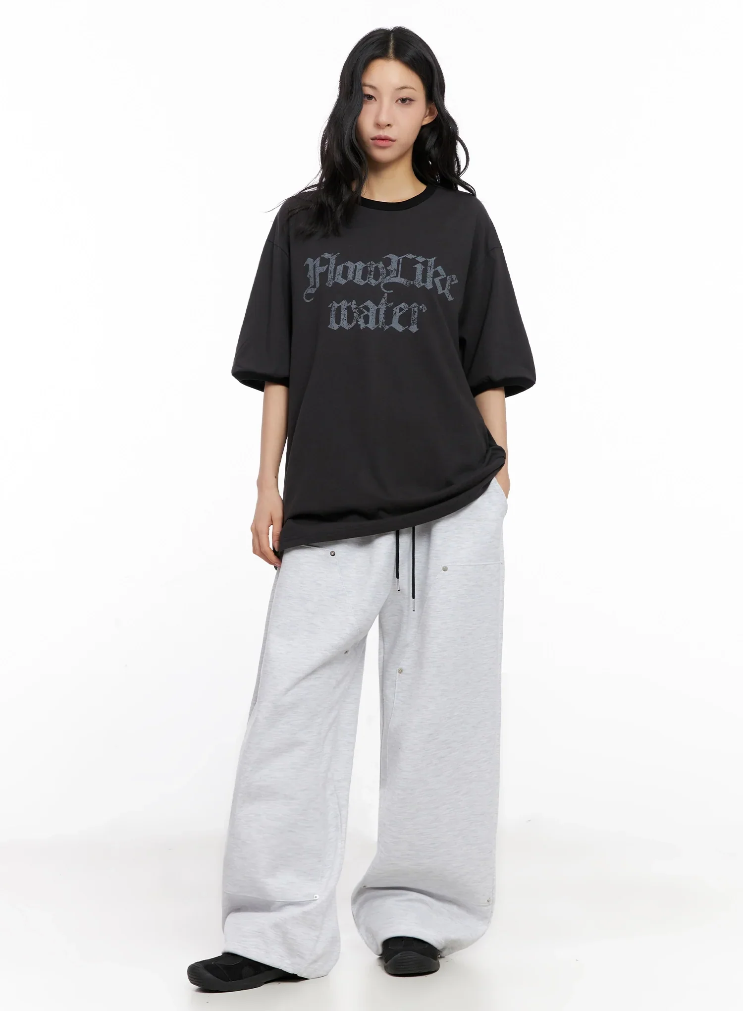 Oversized Gothic Graphic Print Tee IG508 - Image 5