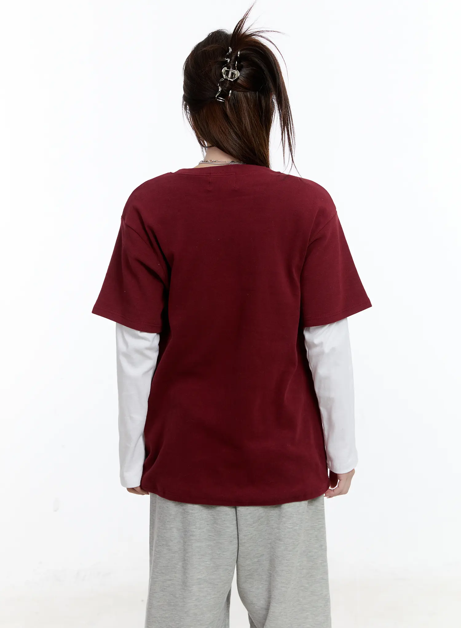 Oversized Graphic Fleece-Lined Shirt CN525 - Image 9