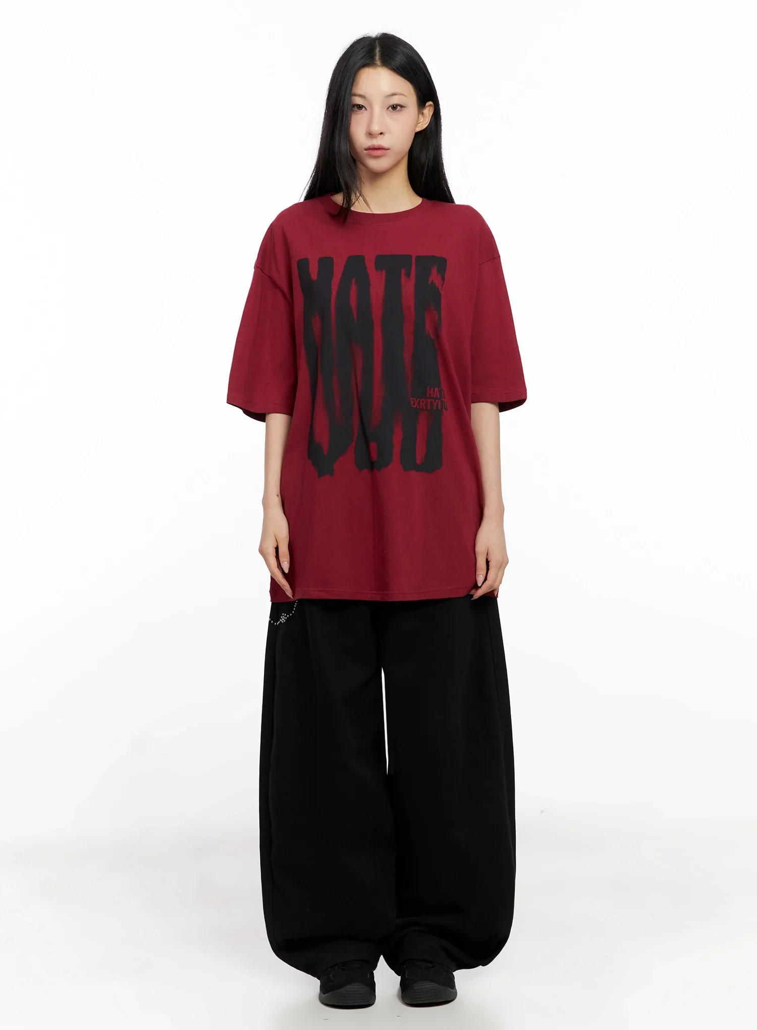 Oversized Graphic Print Tee IG508 - Image 5