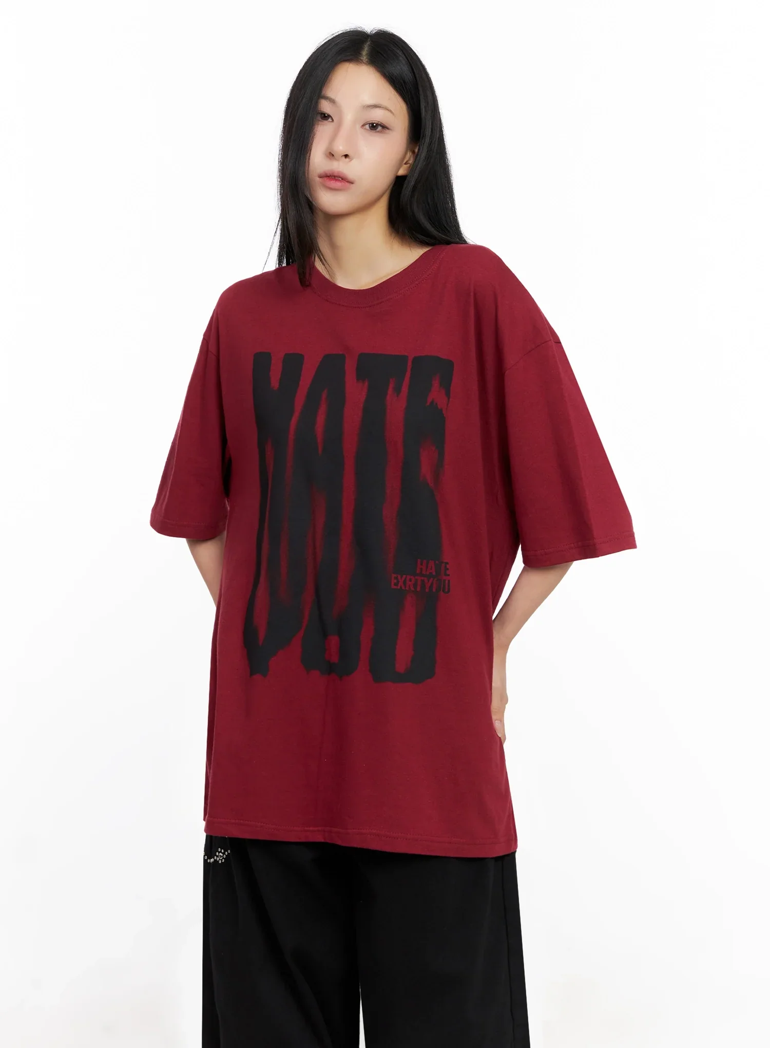 Oversized Graphic Print Tee IG508 - Image 7