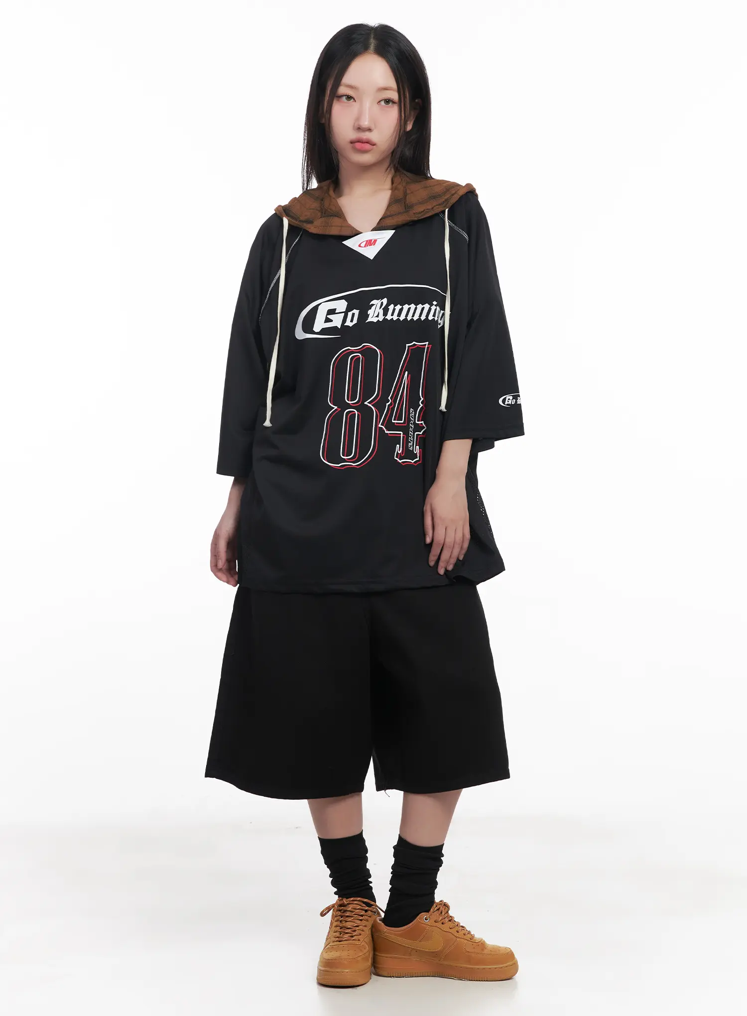 Oversized Graphic V-Neck Jersey CU517 - Image 3