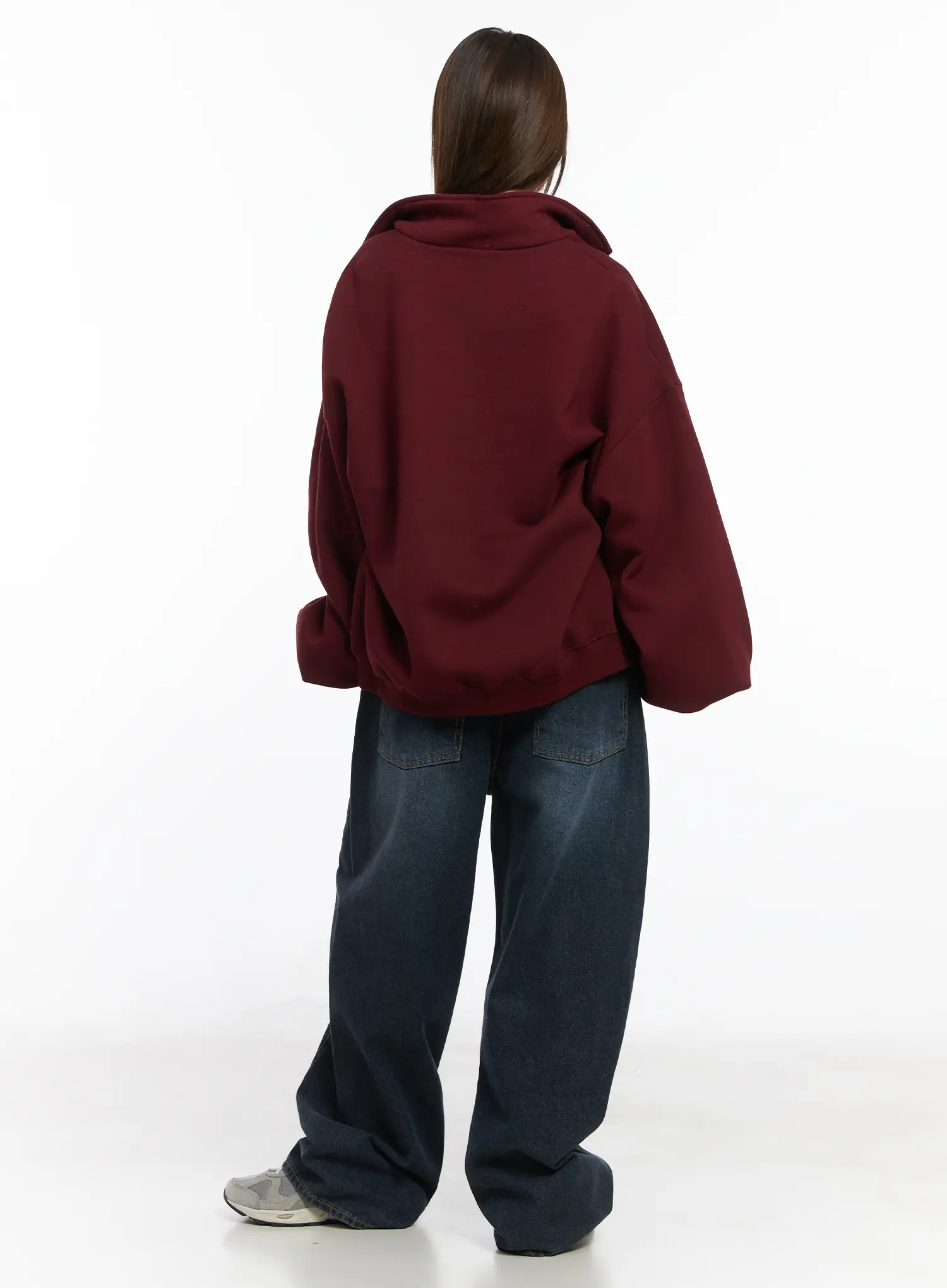 Oversized Half-Zipped Jumper CJ513 - Image 5
