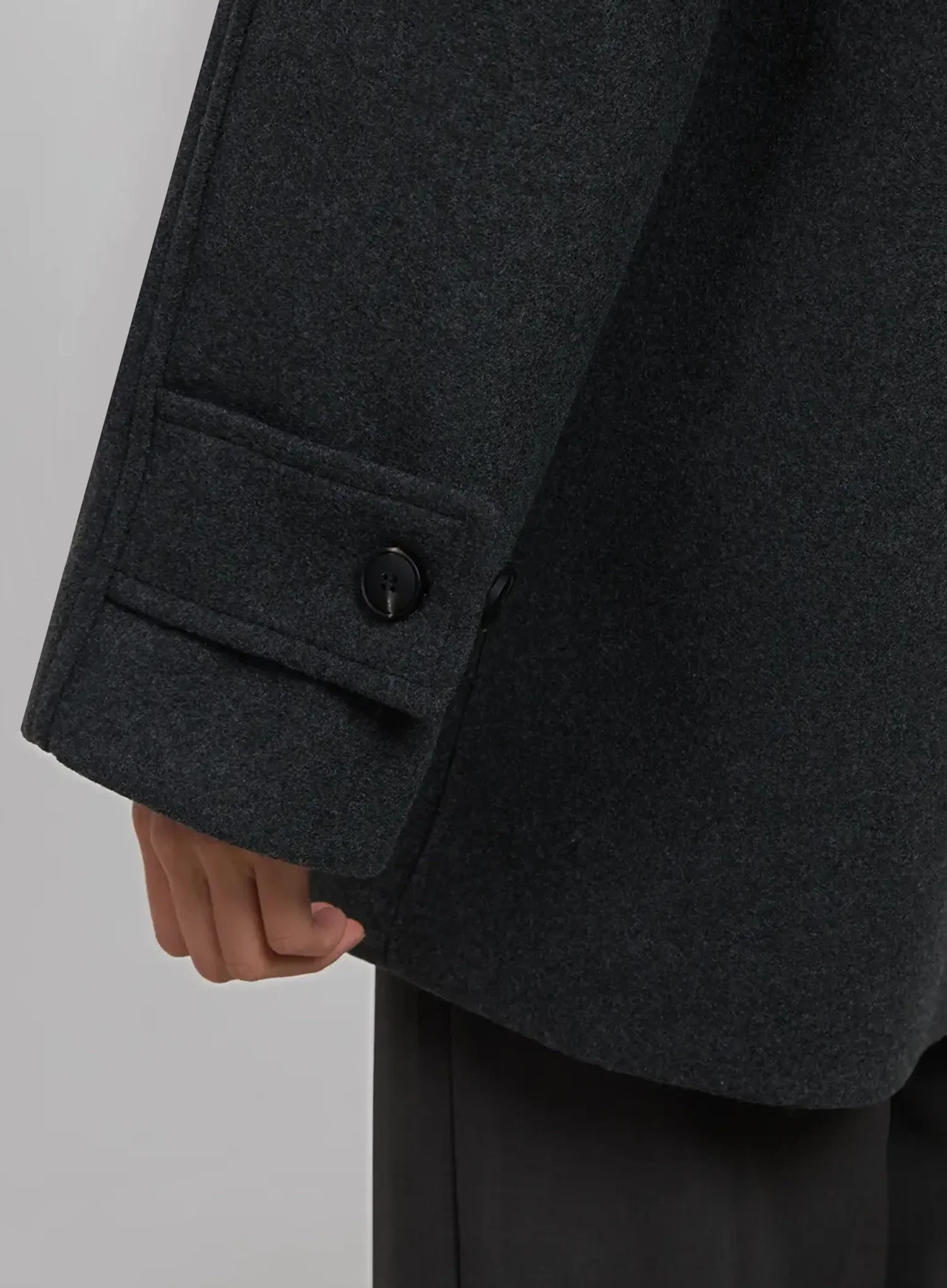 Oversized High Collar Short Coat IJ508 - Image 6