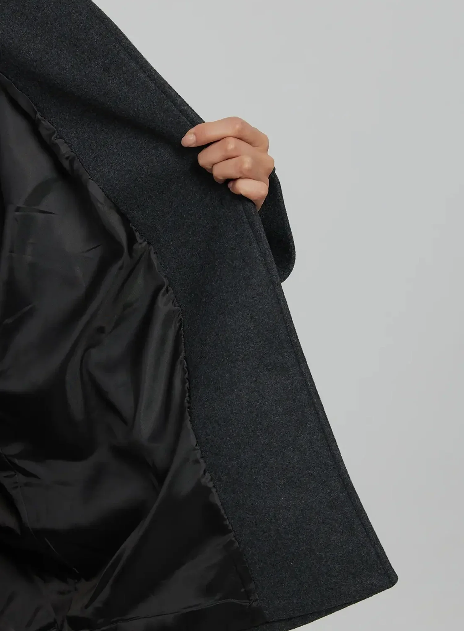 Oversized High Collar Short Coat IJ508 - Image 7
