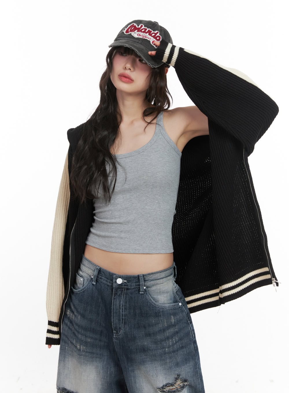 Oversized Hooded Knit Jacket CJ523 - Image 3