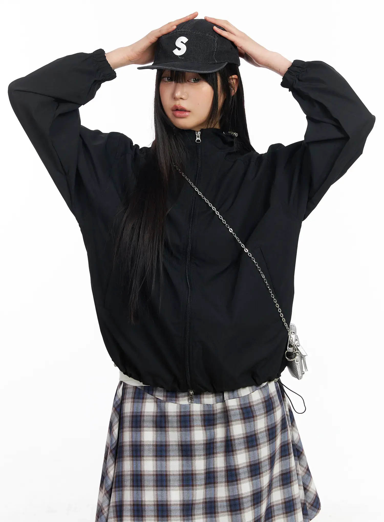 Oversized Hooded Windbreaker CF506