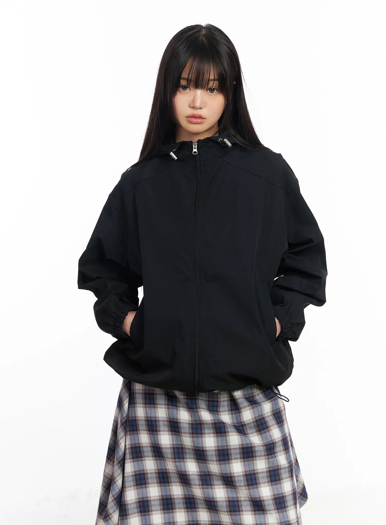 Oversized Hooded Windbreaker CF506 - Image 10
