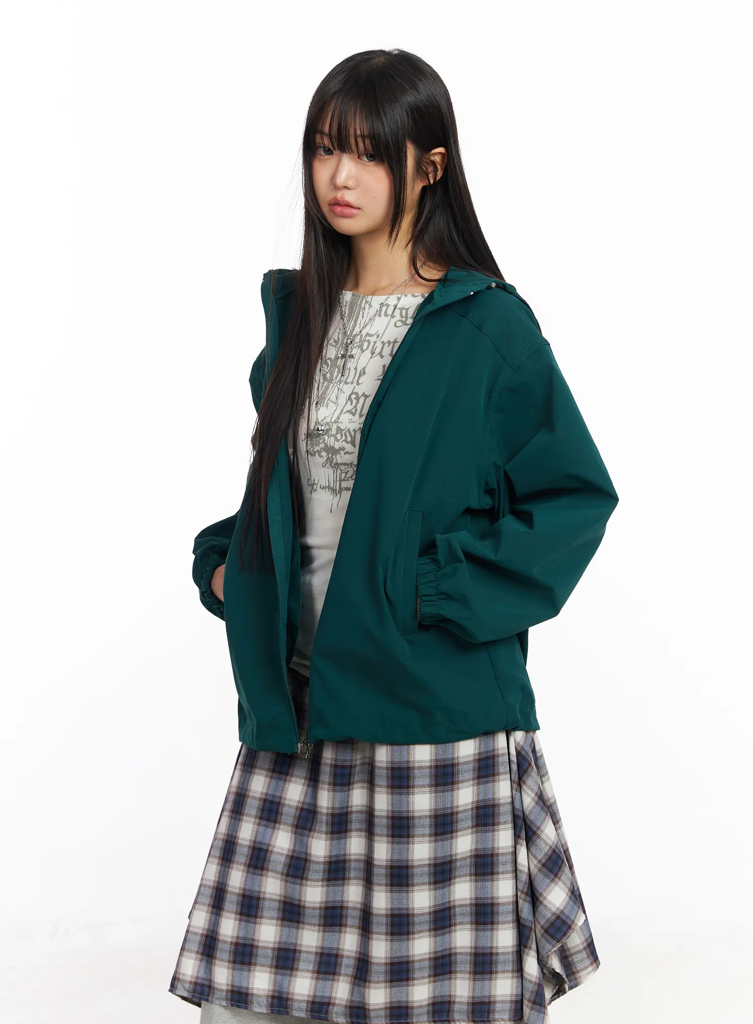 Oversized Hooded Windbreaker CF506 - Image 13