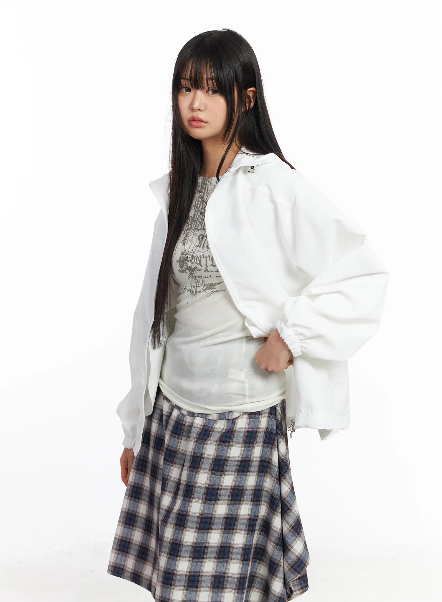 Oversized Hooded Windbreaker CF506 - Image 14