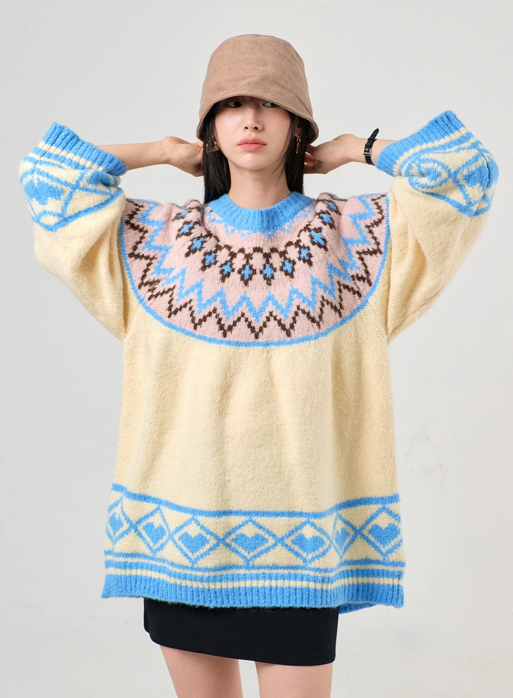 Oversized Knit Sweater OF405 - Image 2