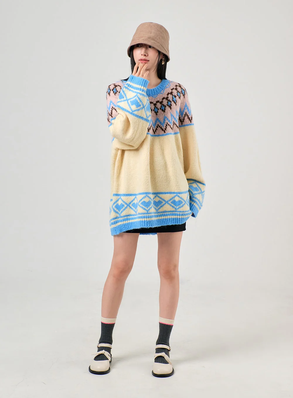 Oversized Knit Sweater OF405 - Image 3