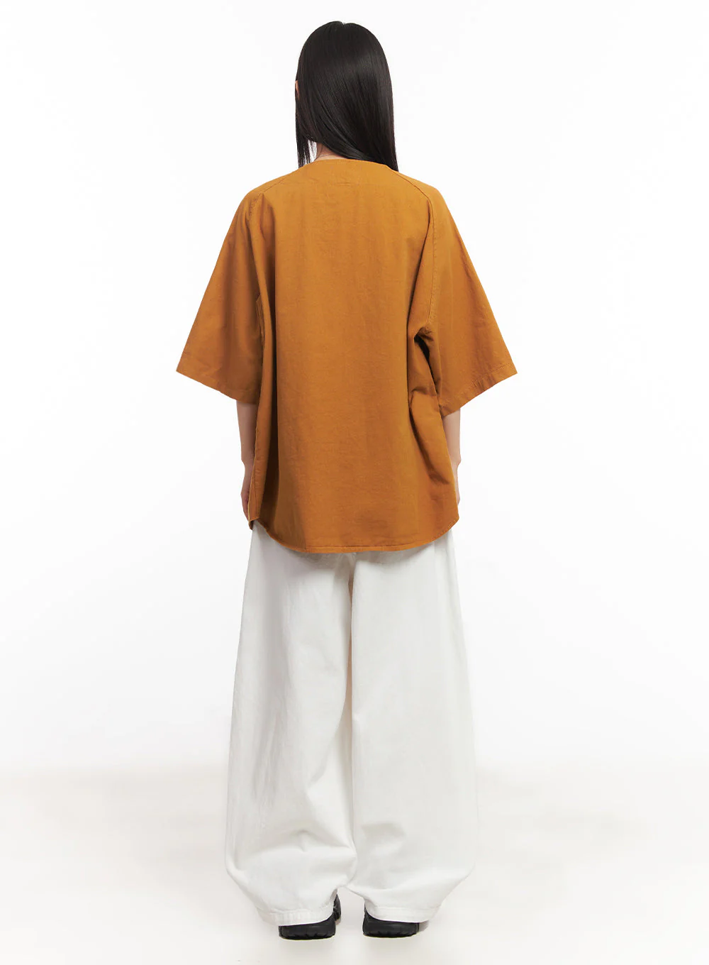 Oversized Patchwork Button-Up Shirt IA528 - Image 12