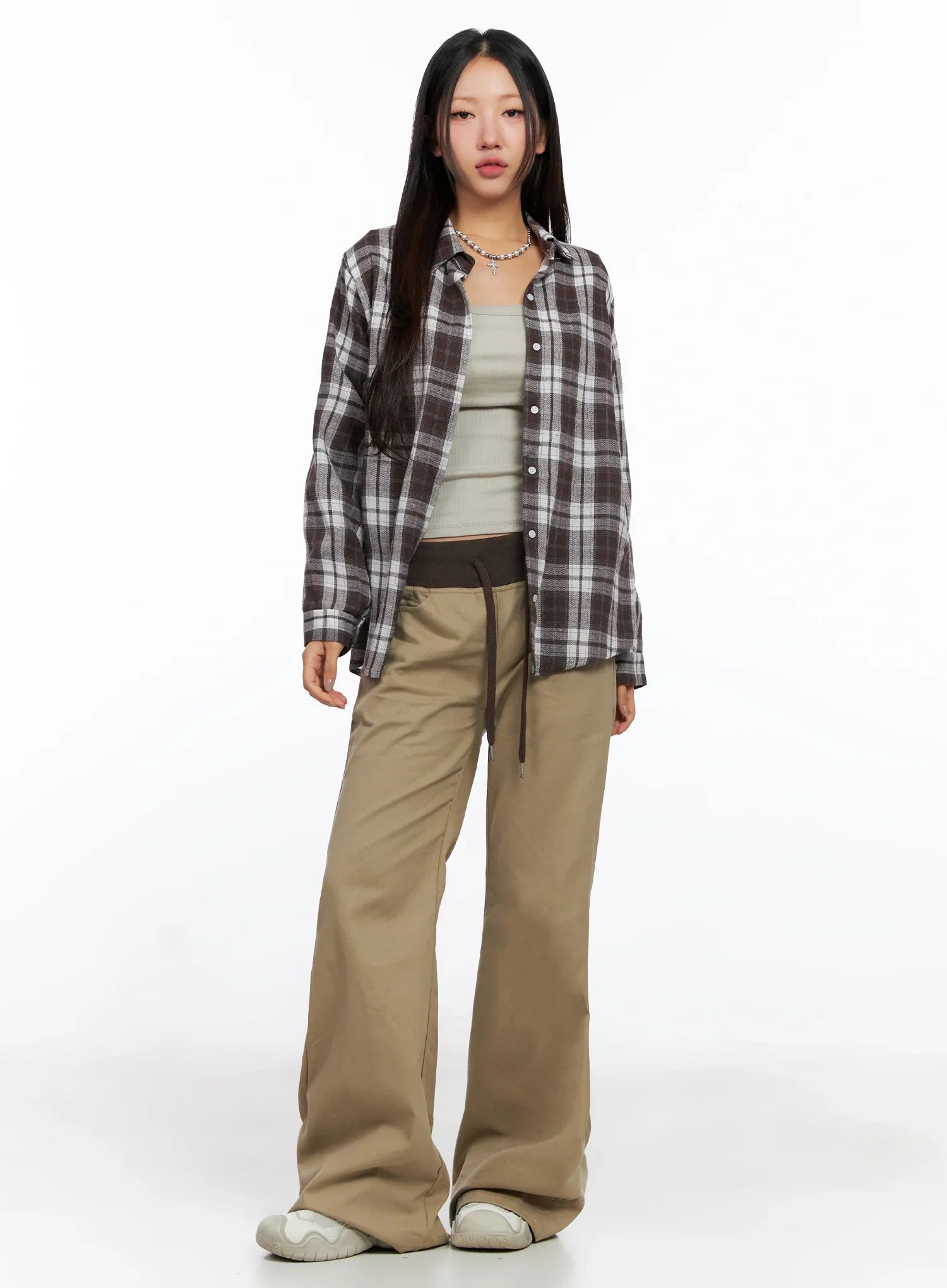 Oversized Plaid Long Sleeve Flannel Shirt CO515 - Image 6
