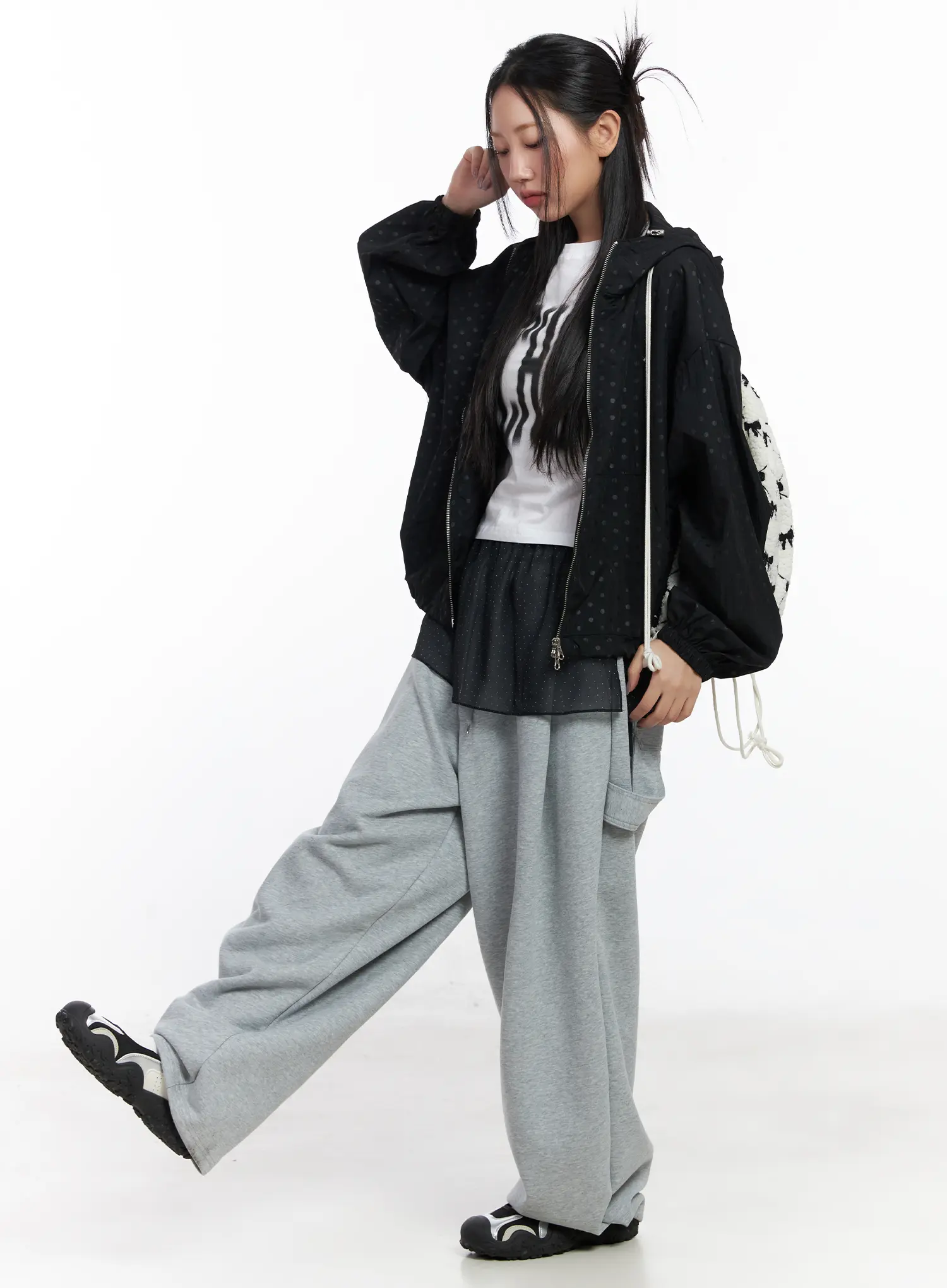 Oversized Polka Dot Windbreaker Jacket CJ530 - Image 7