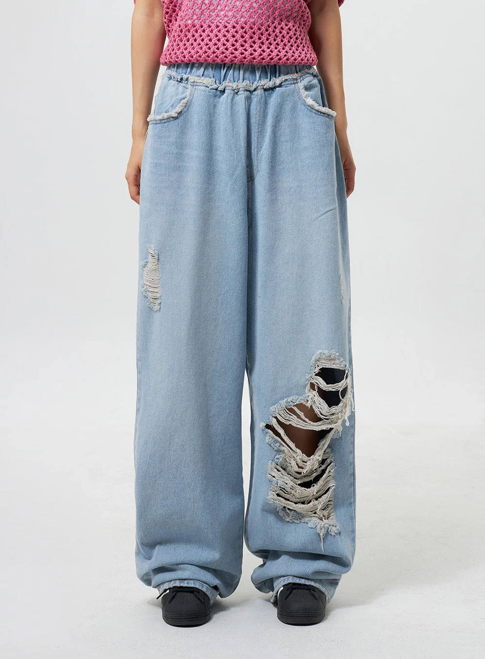 Oversized Ripped Jeans CY324 - Image 2