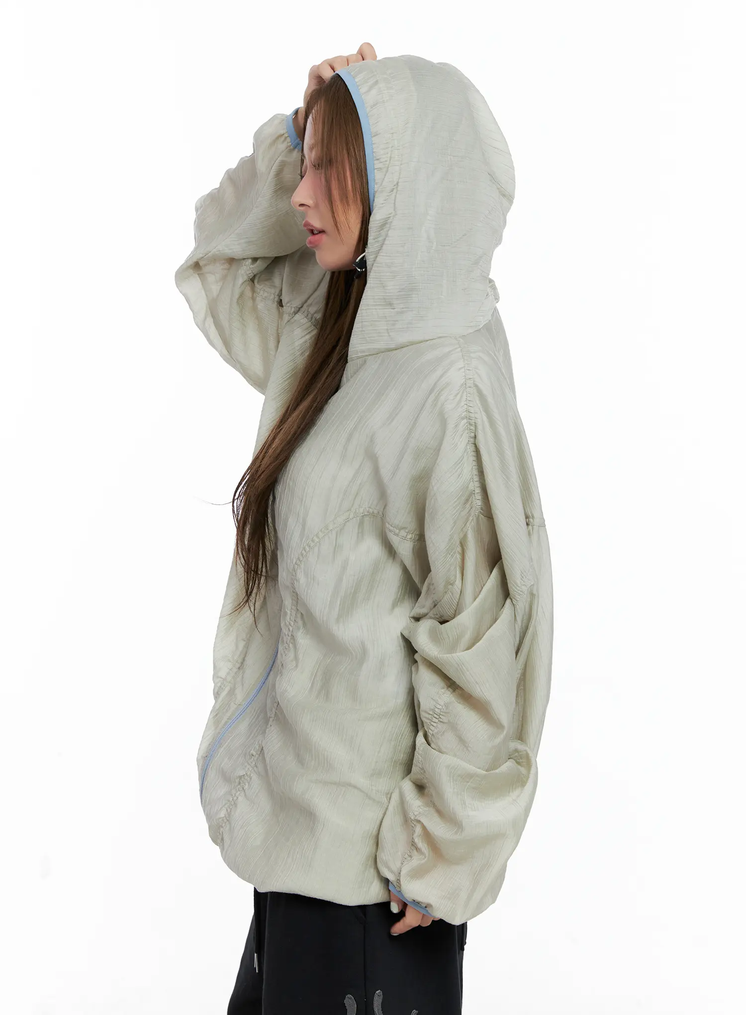 Oversized Ruched Windbreaker CL511 - Image 4