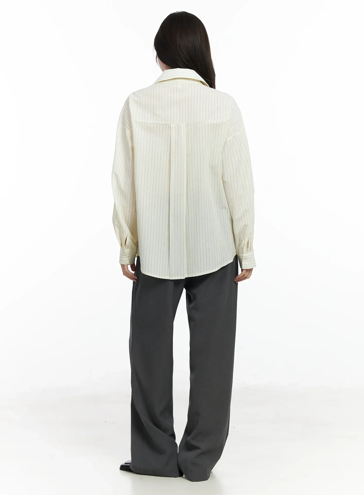 Oversized Striped Button-Up Shirt IF525 - Image 5