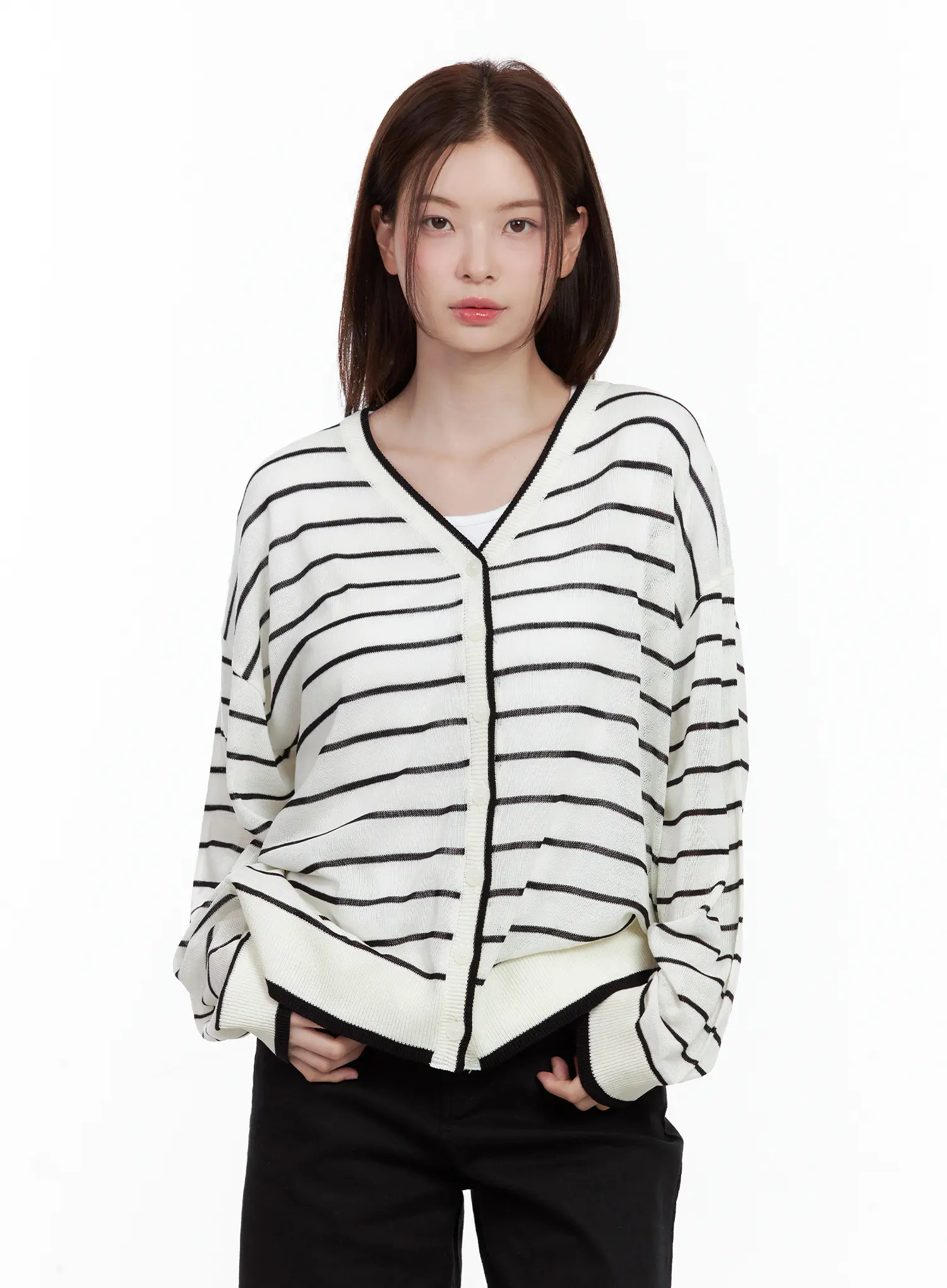 Oversized Striped Cardigan CL502 - Image 10
